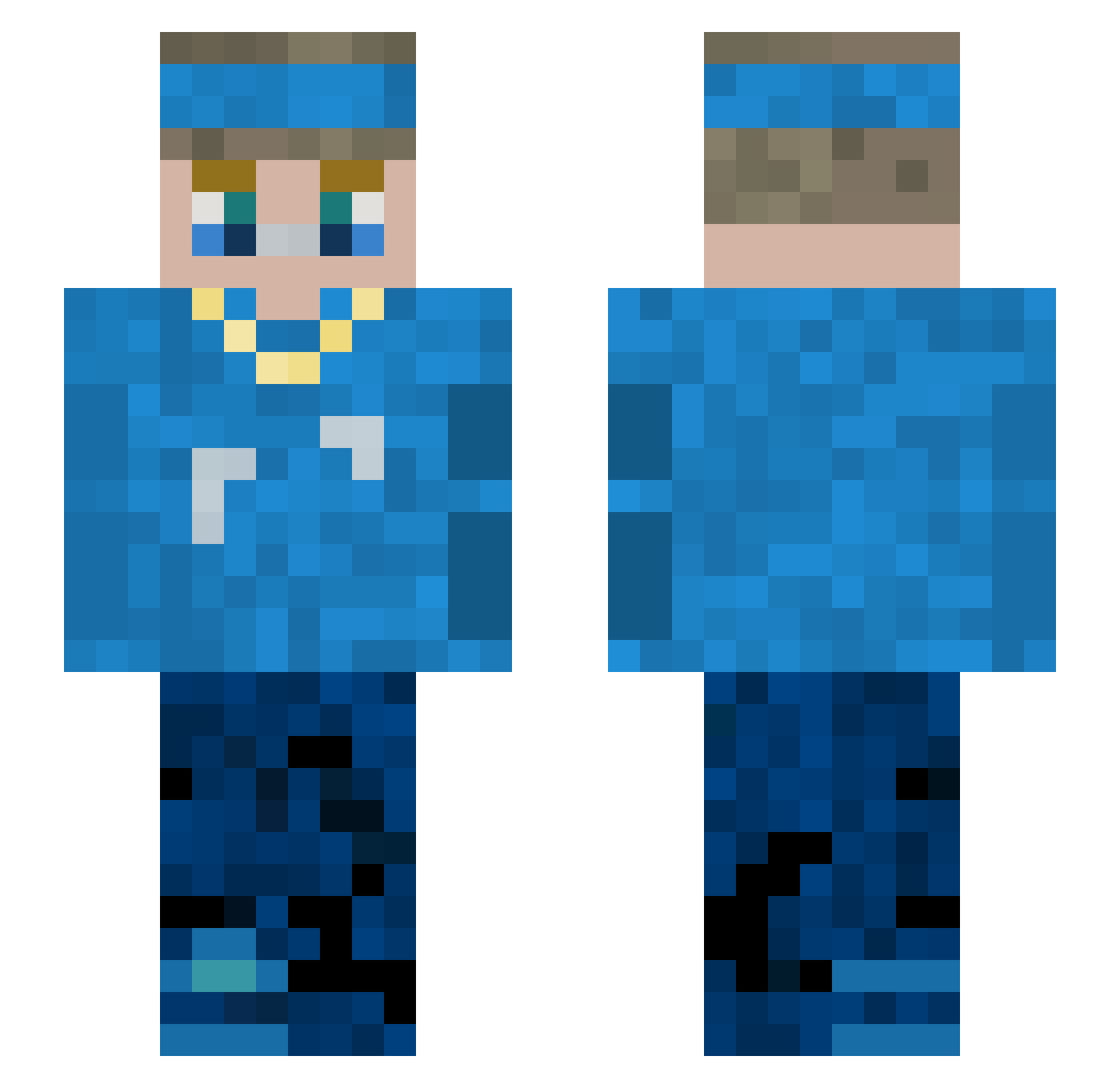 SweatedDiamond Minecraft skin, front and back view