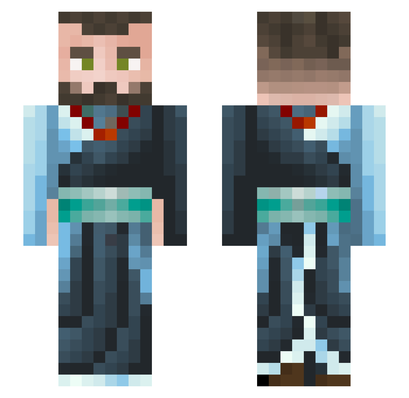 FriedTaterNugget Minecraft skin, front and back view