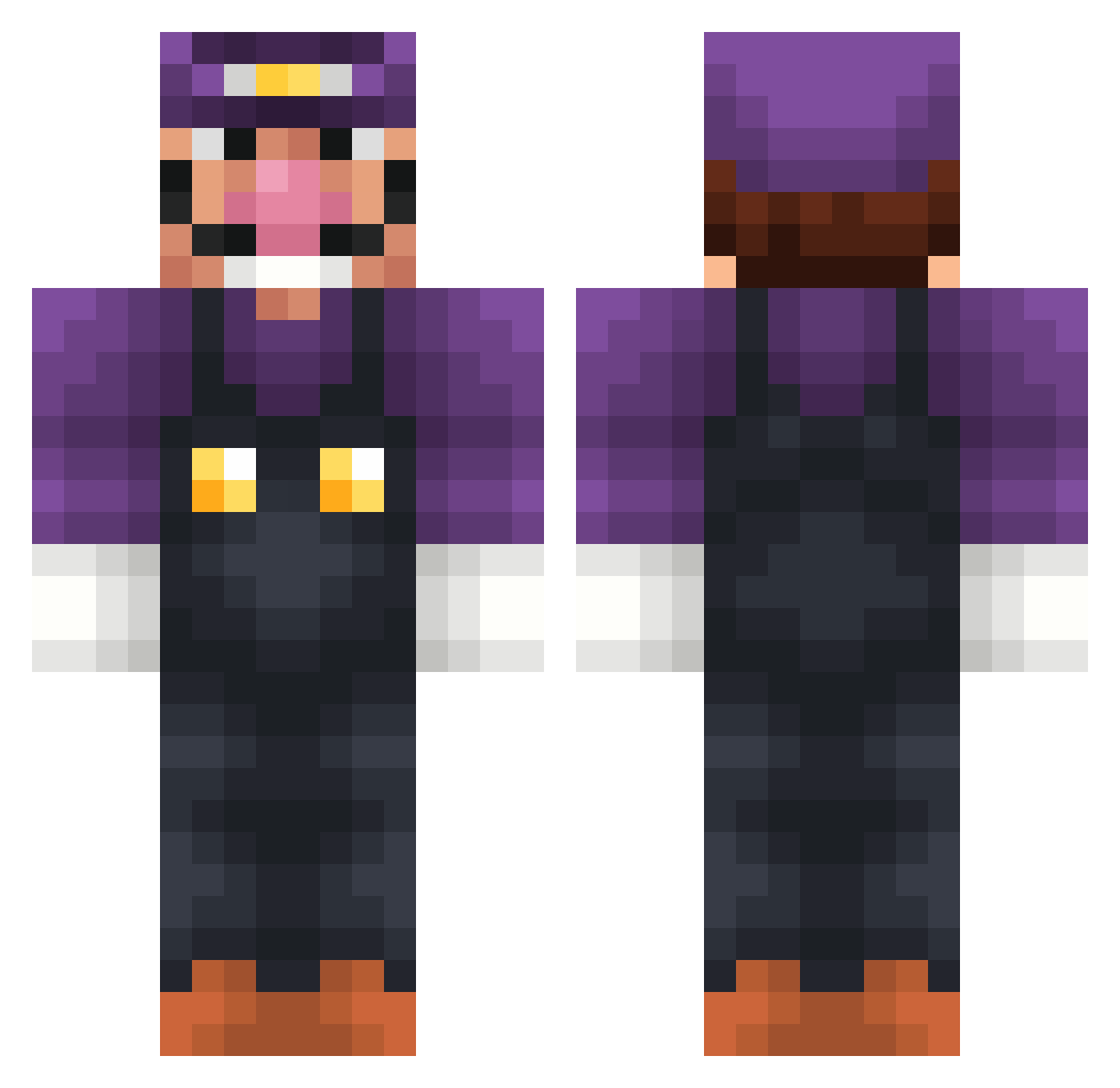 midnightblu Minecraft skin, front and back view