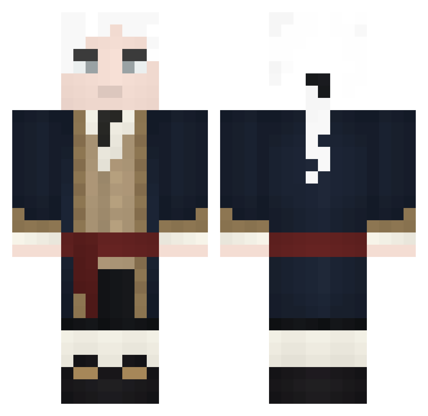 SirWilliamAfton Minecraft skin, front and back view