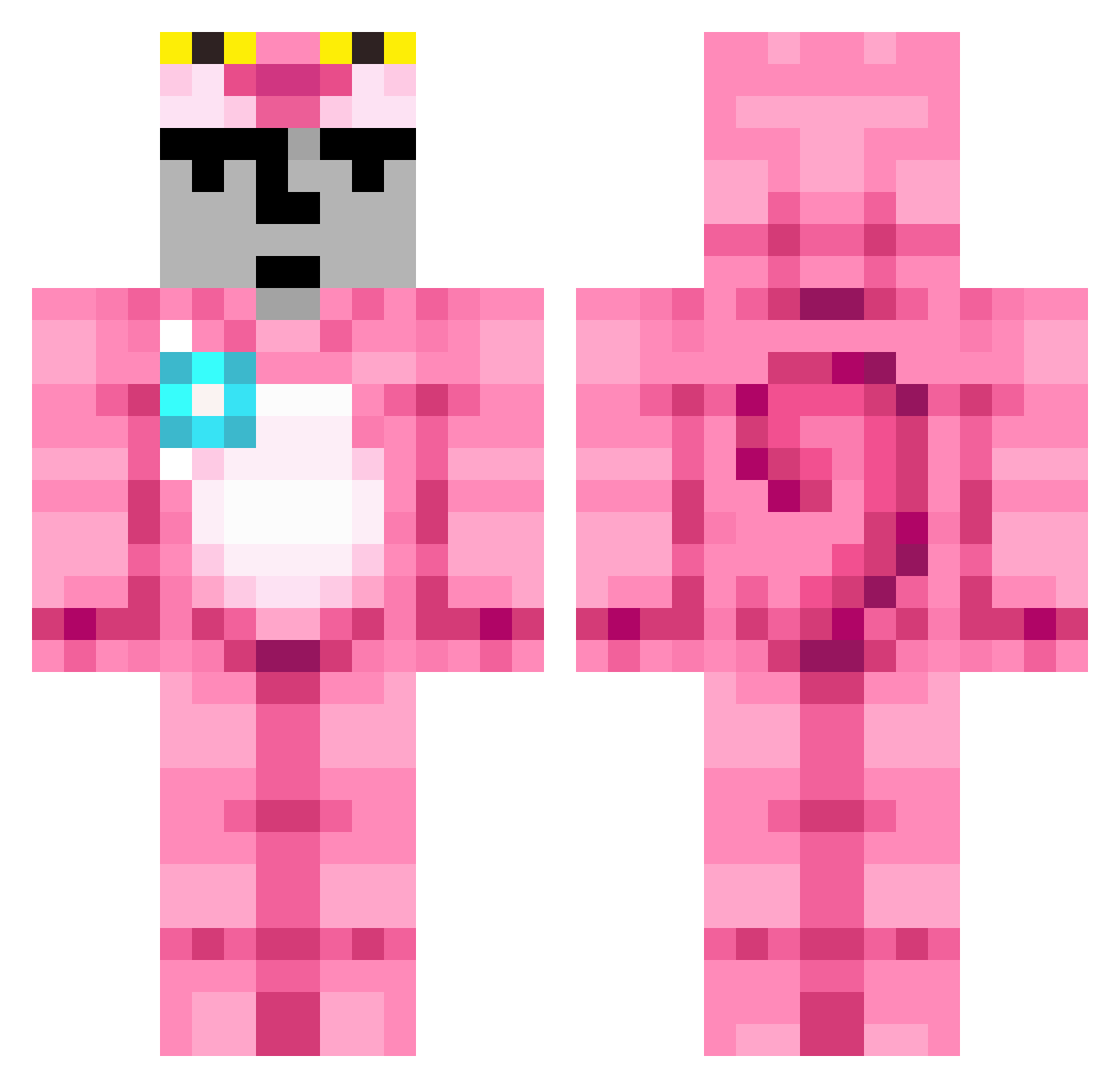 ItzsMeAight Minecraft skin, front and back view