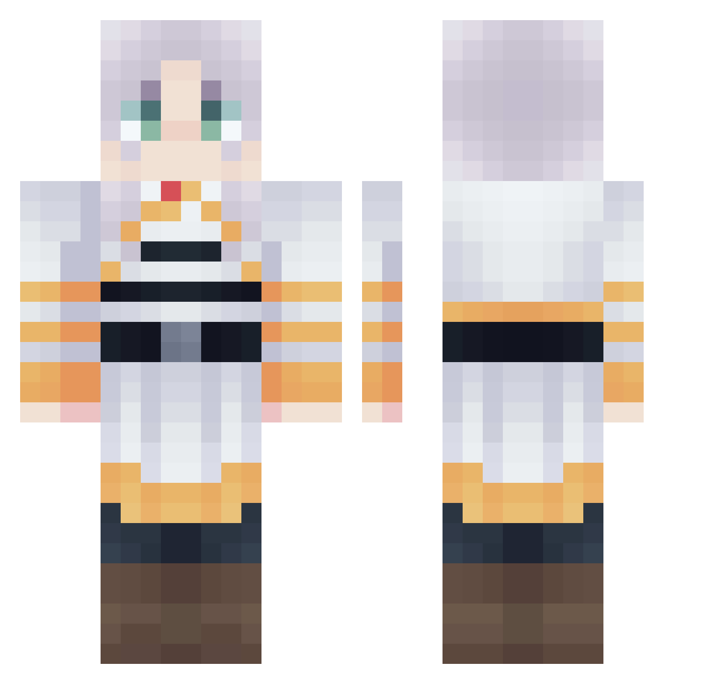 inkfish2 Minecraft skin, front and back view