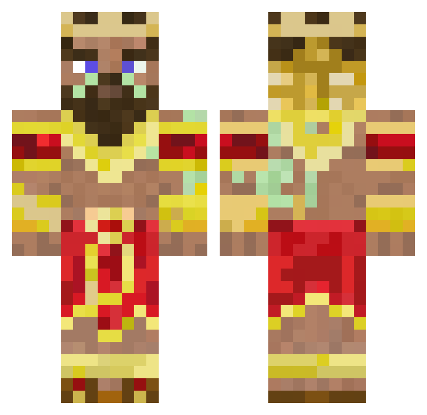 Meesz Minecraft skin, front and back view
