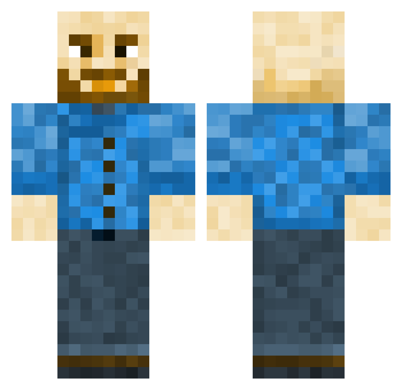 mattcrag Minecraft skin, front and back view