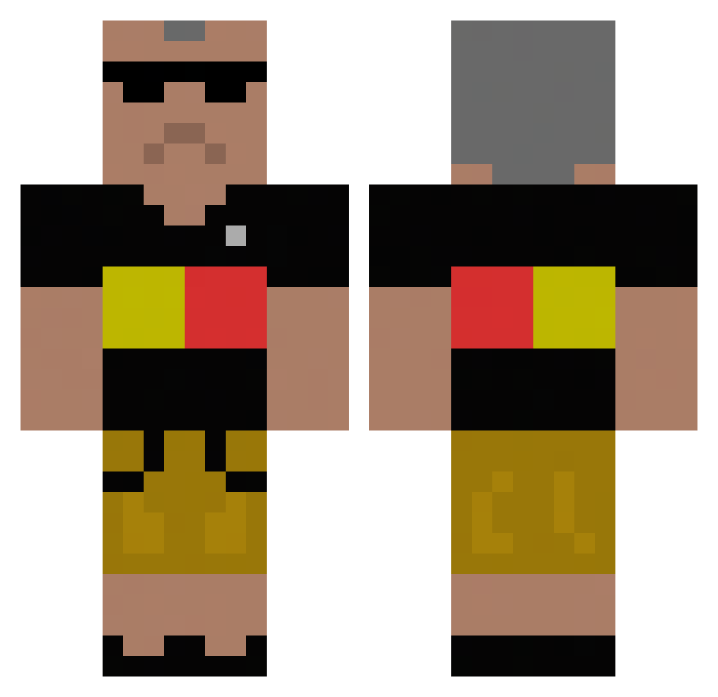orhangrimes Minecraft skin, front and back view