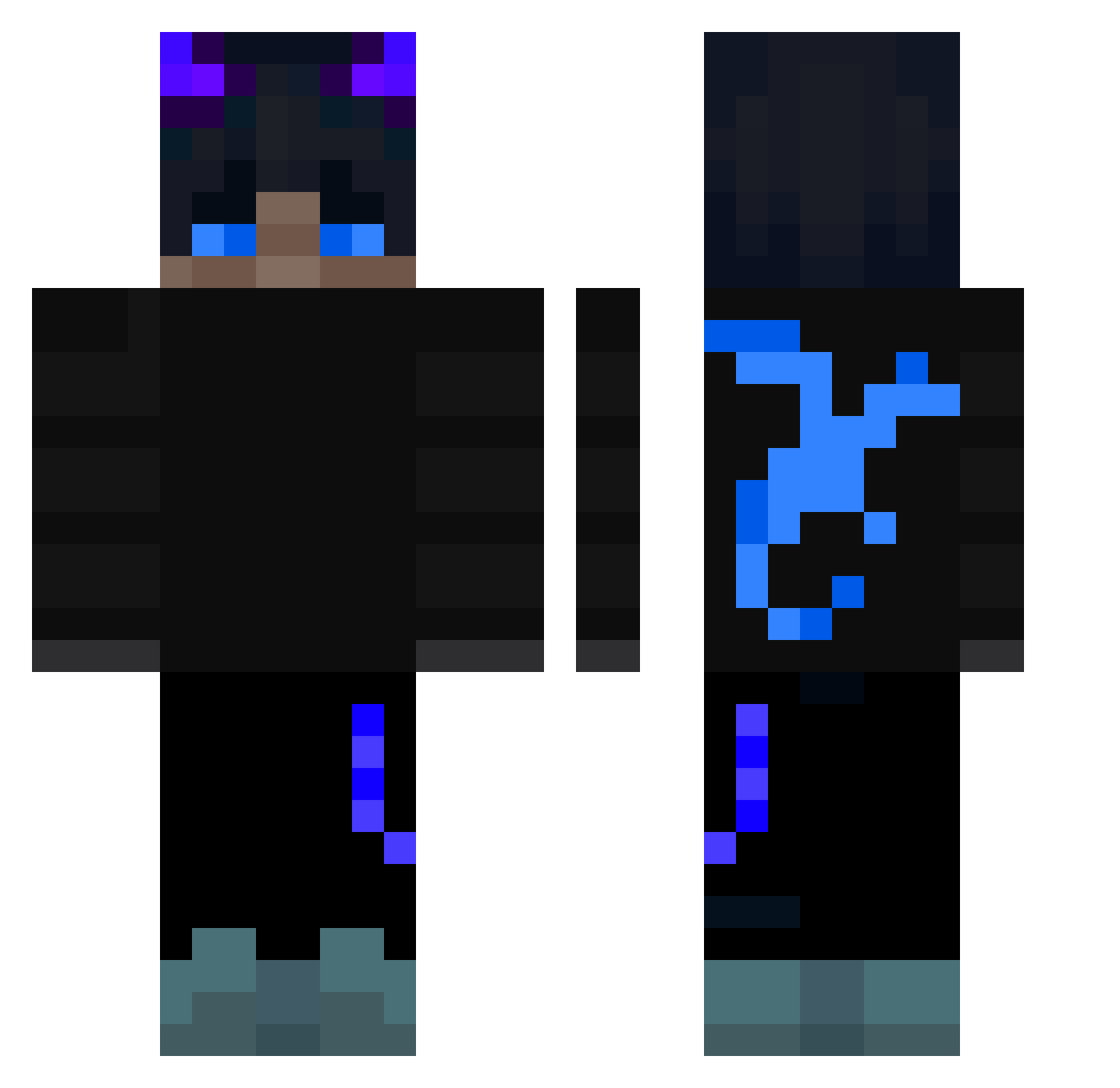 Uucas Minecraft skin, front and back view