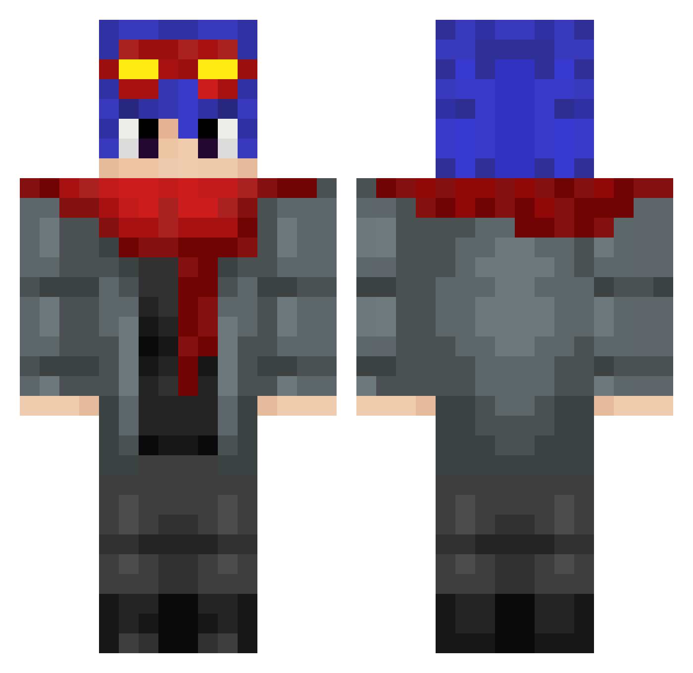 UnwaveringHeart Minecraft skin, front and back view