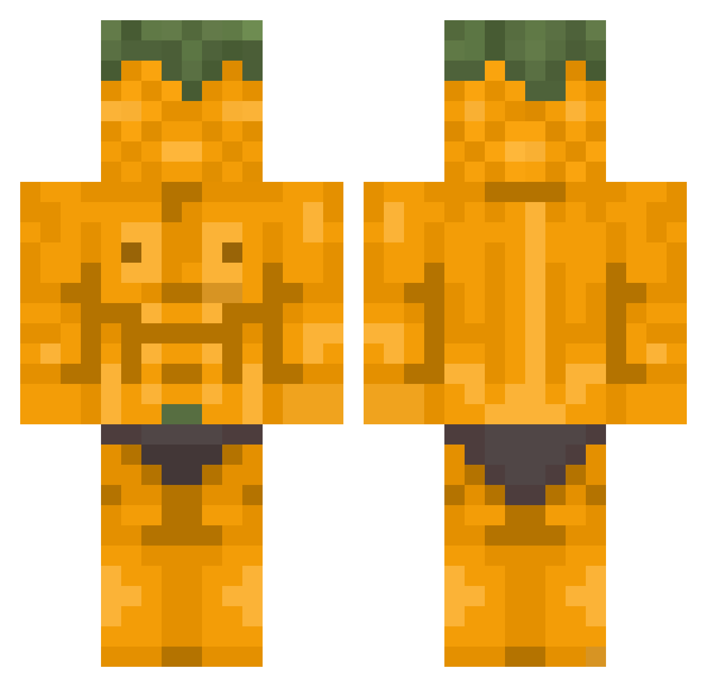 Pineapple126 Minecraft skin, front and back view