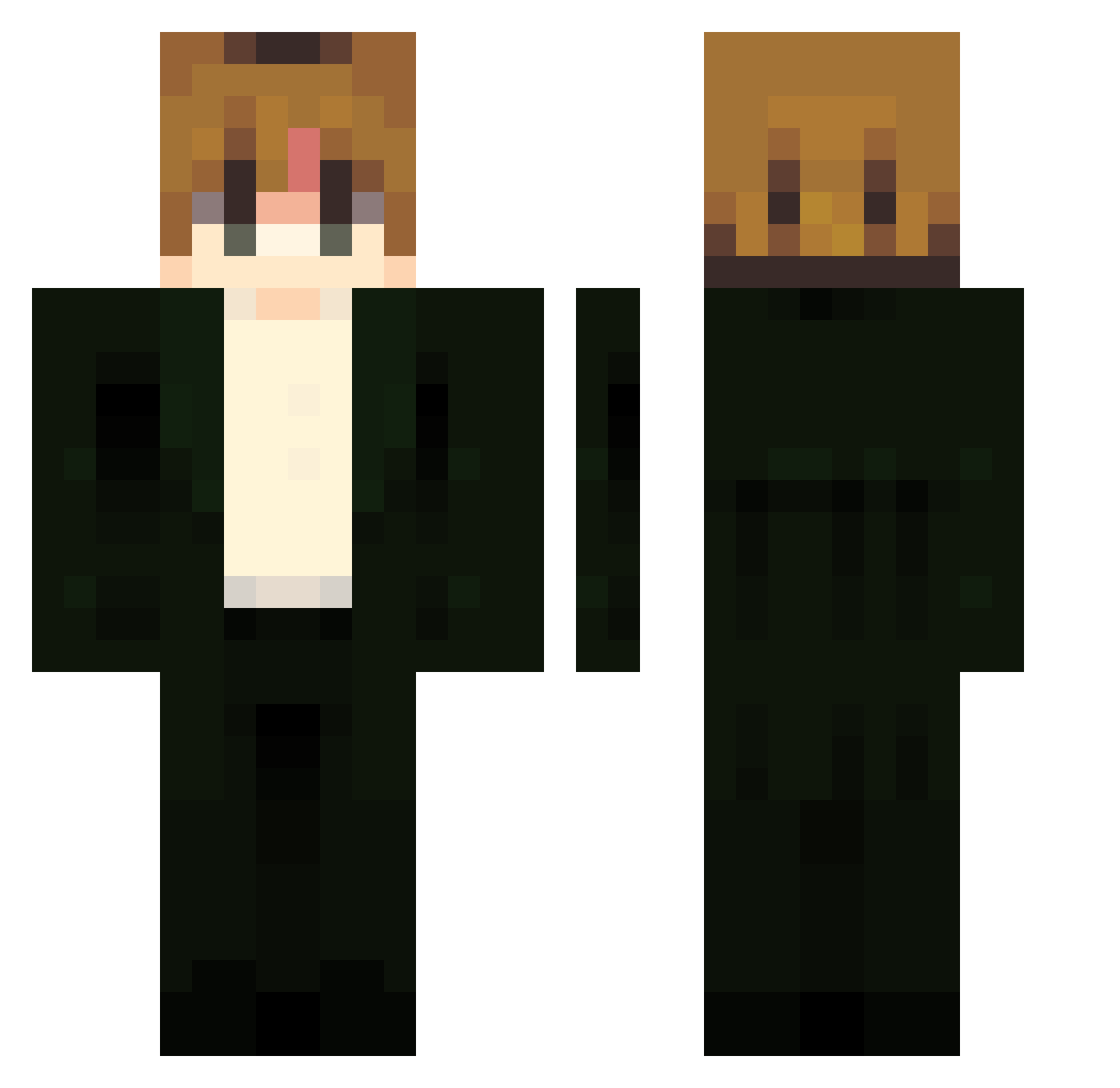 v4lh3 Minecraft skin, front and back view
