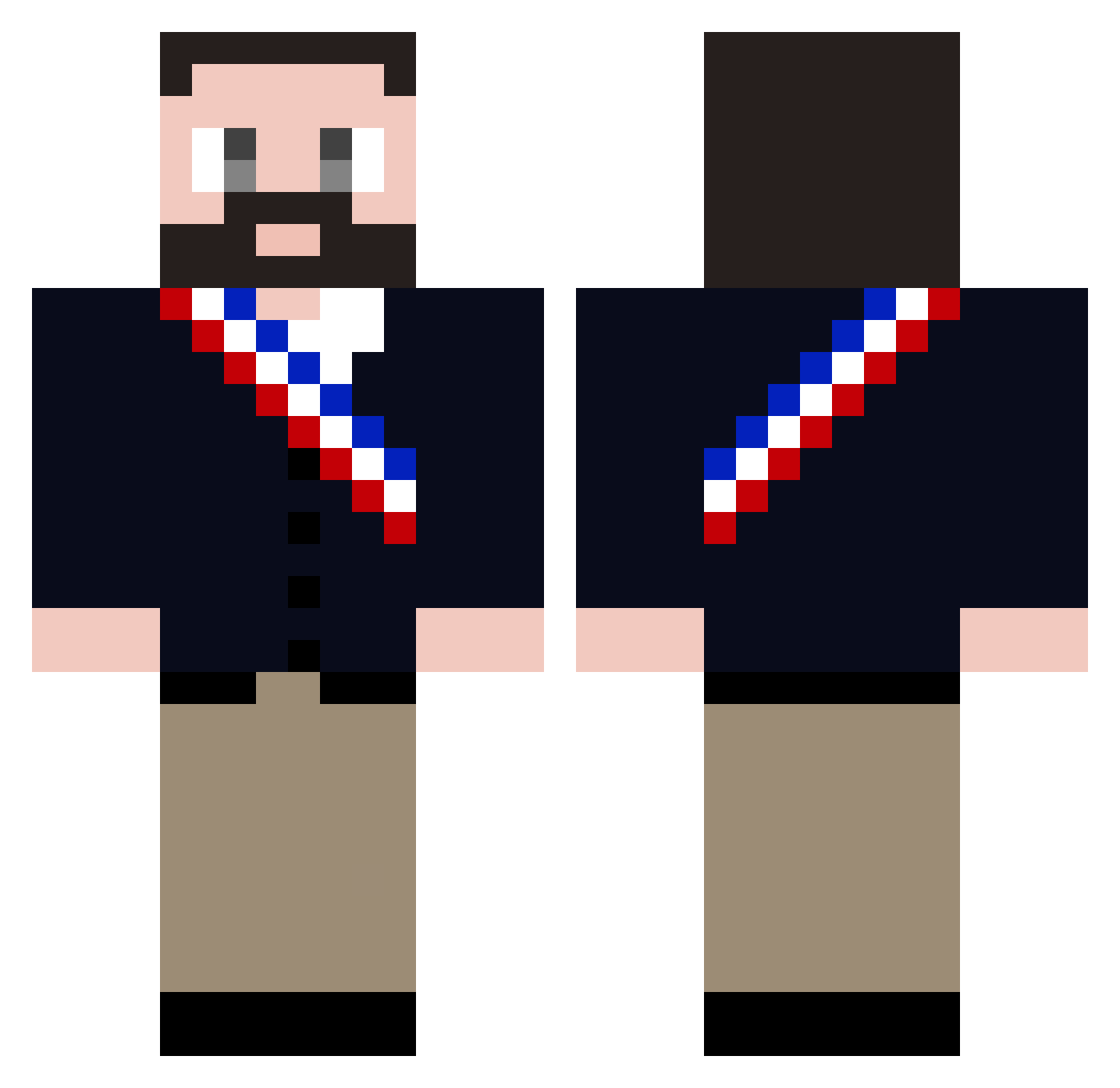 WeonBkn Minecraft skin, front and back view