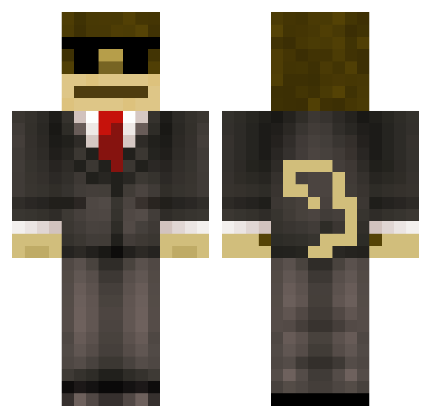 Stigmatiz Minecraft skin, front and back view