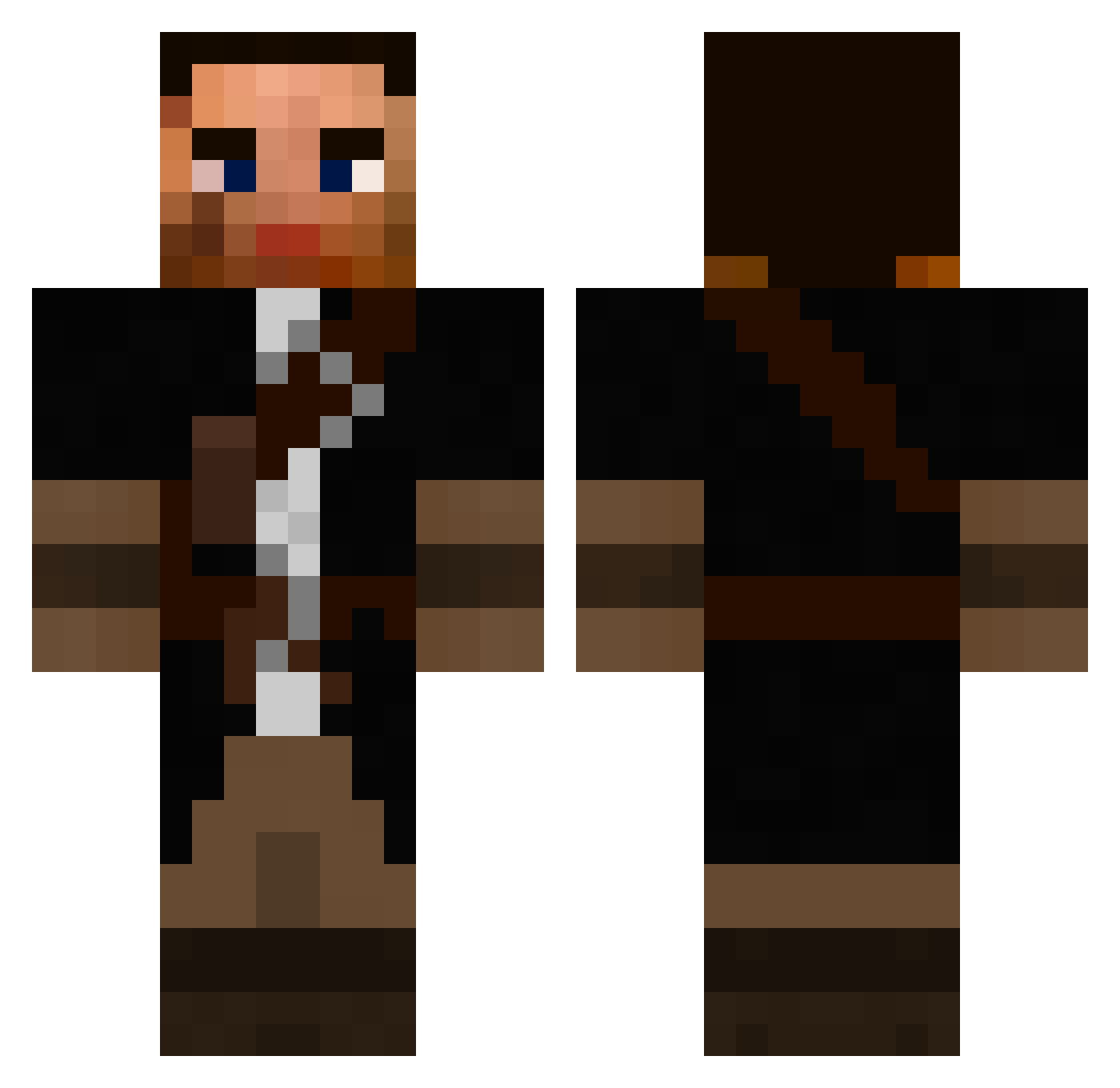 Aiden9716 Minecraft skin, front and back view
