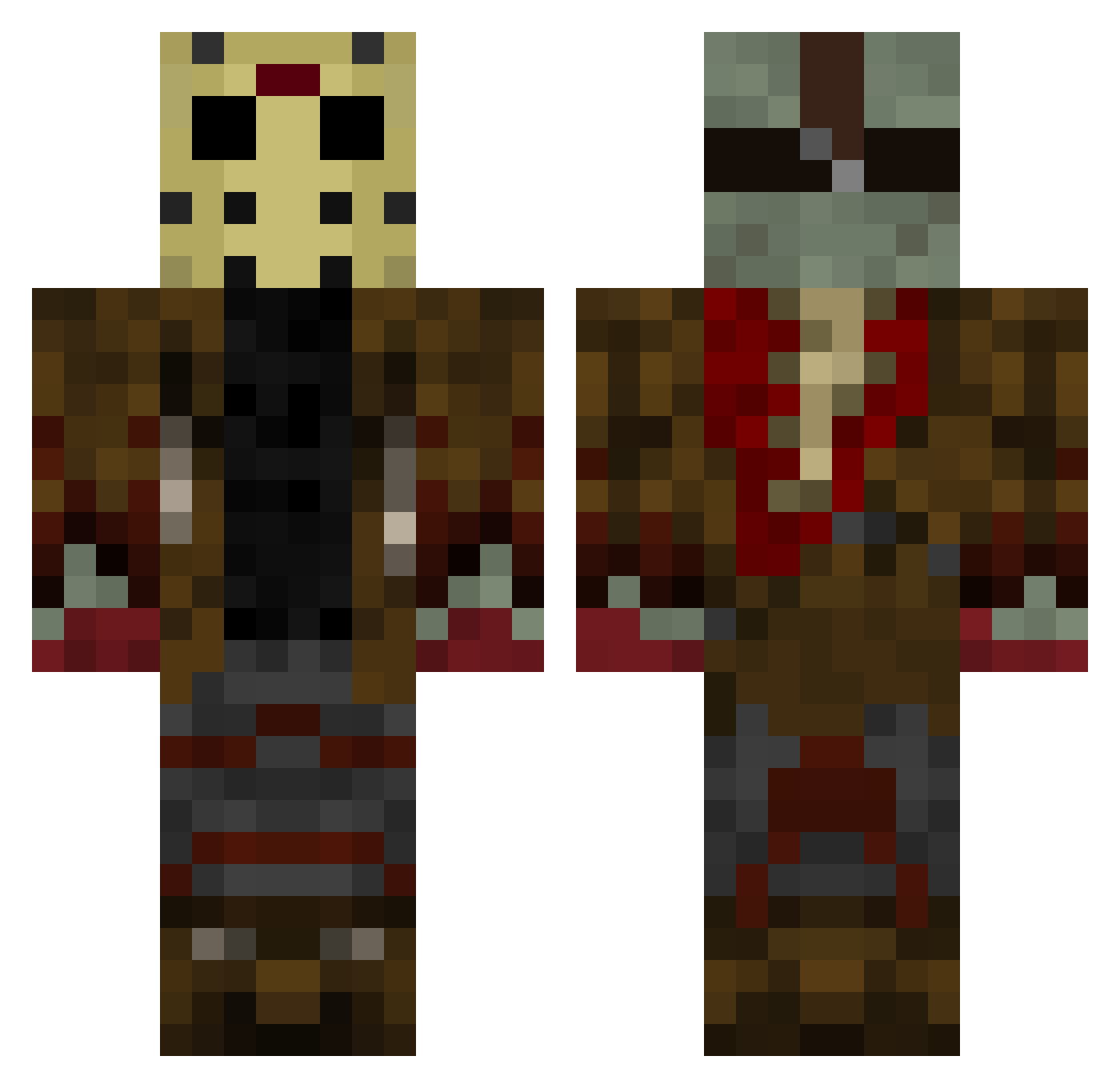 Goldo720 Minecraft skin, front and back view