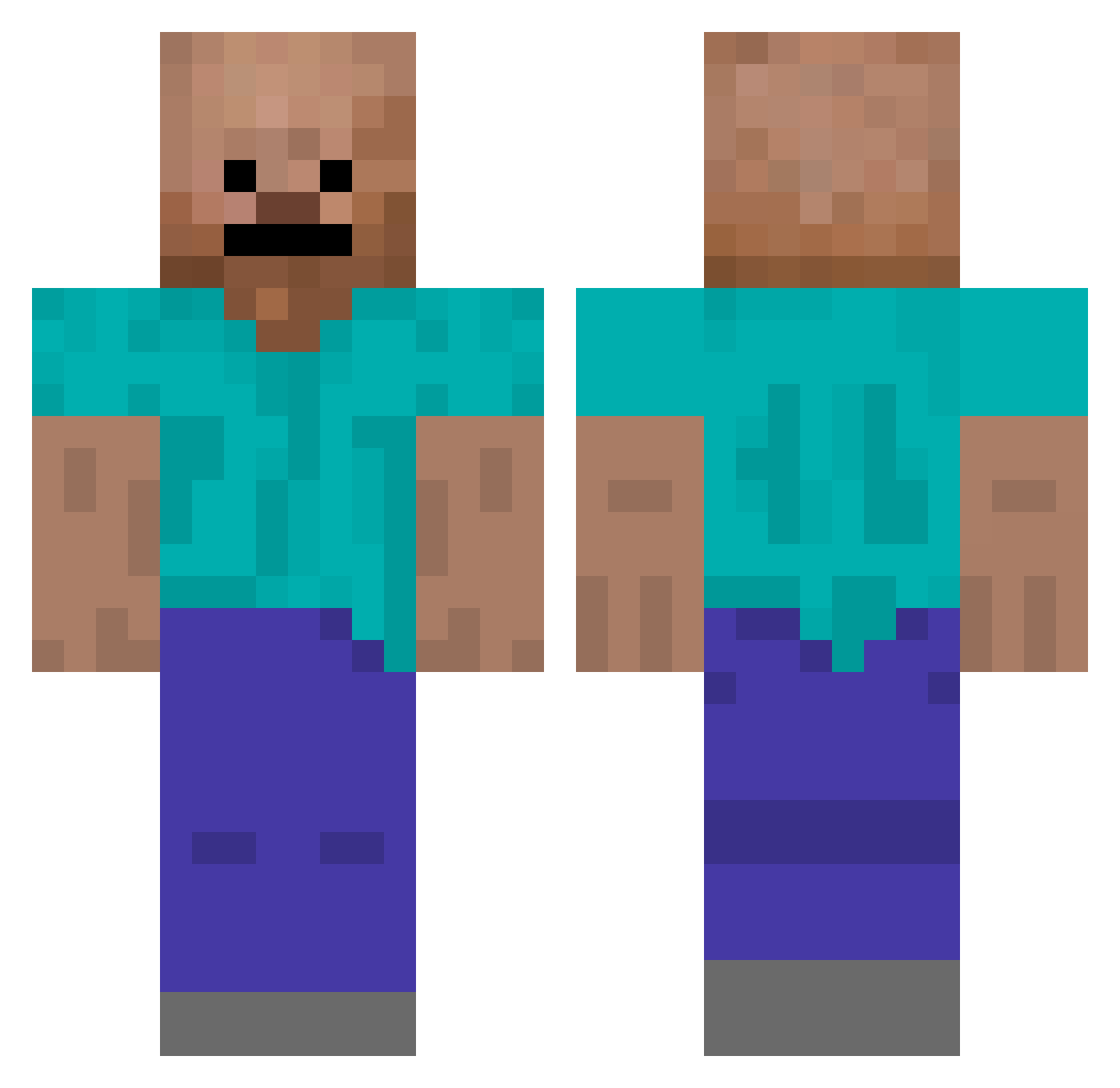 sexy154 Minecraft skin, front and back view
