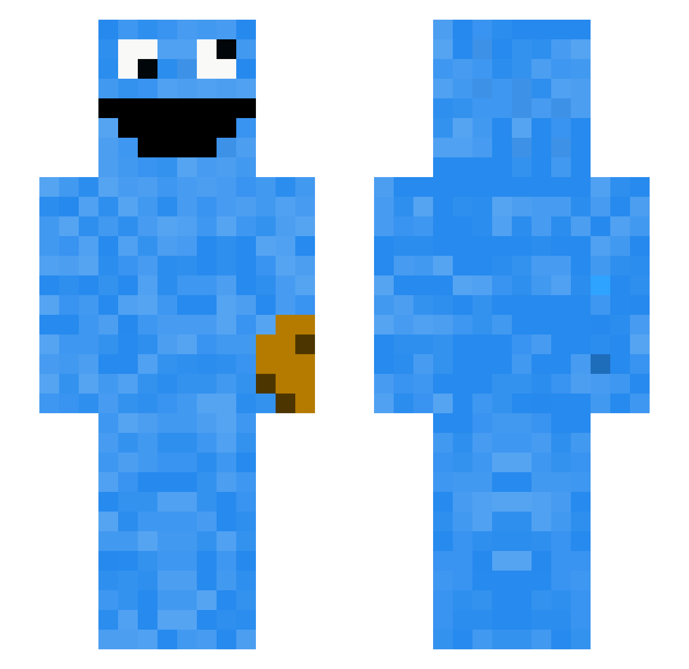 fishBOSH Minecraft skin, front and back view