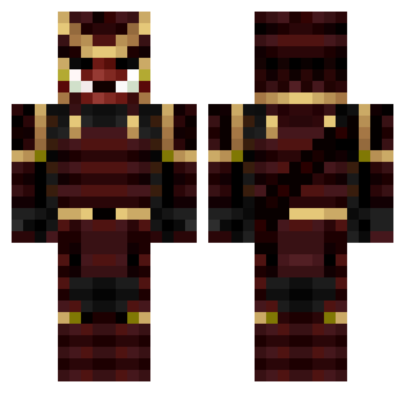 Th3LastRonin Minecraft skin, front and back view