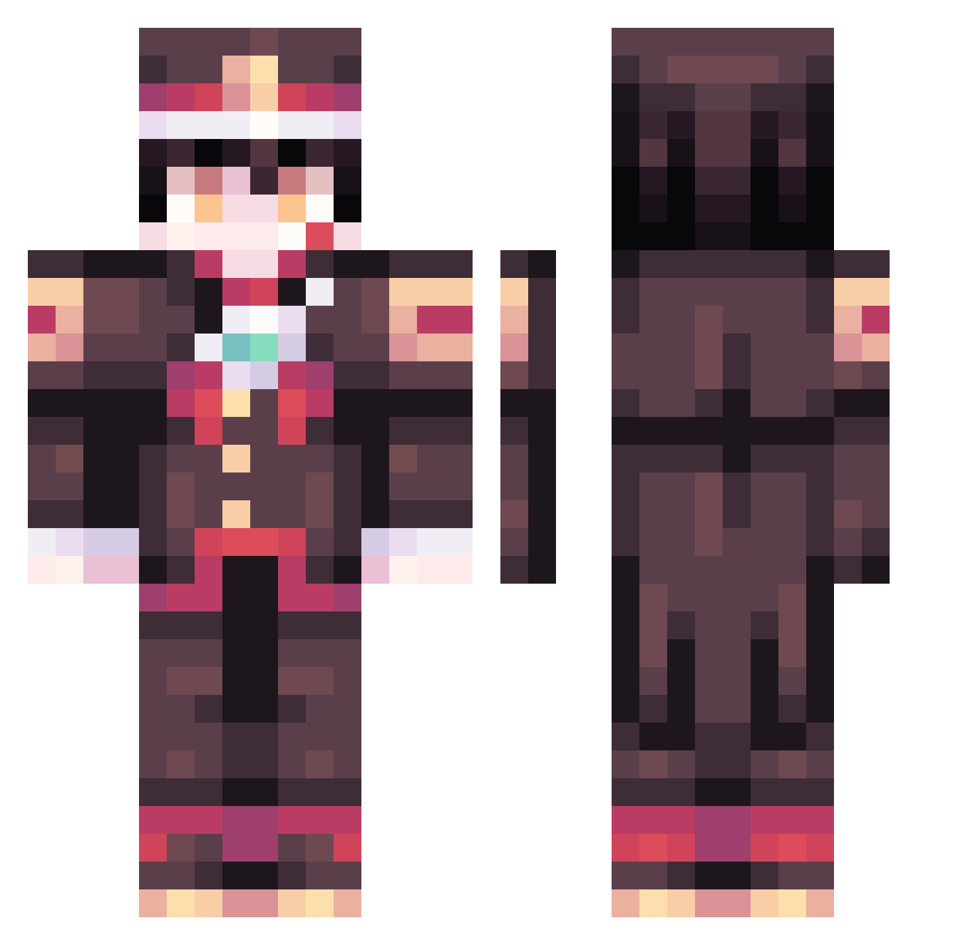 lchrys Minecraft skin, front and back view