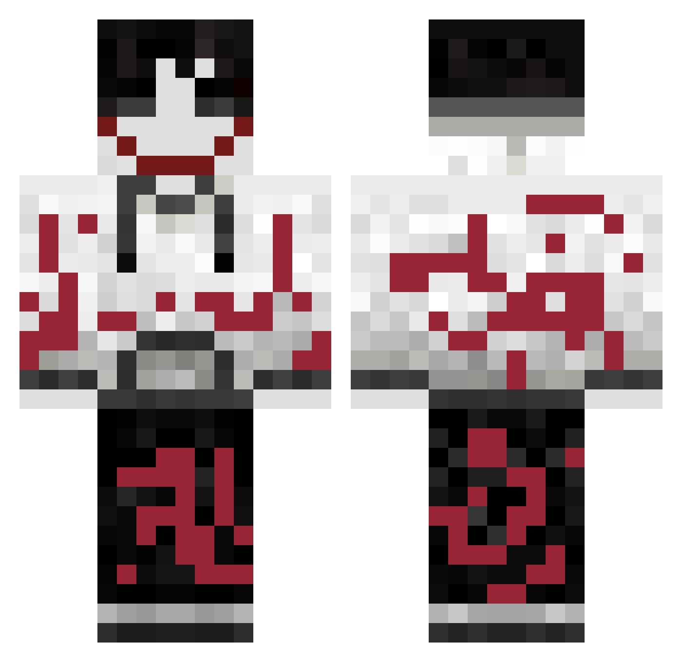 CAWBSLOVER Minecraft skin, front and back view