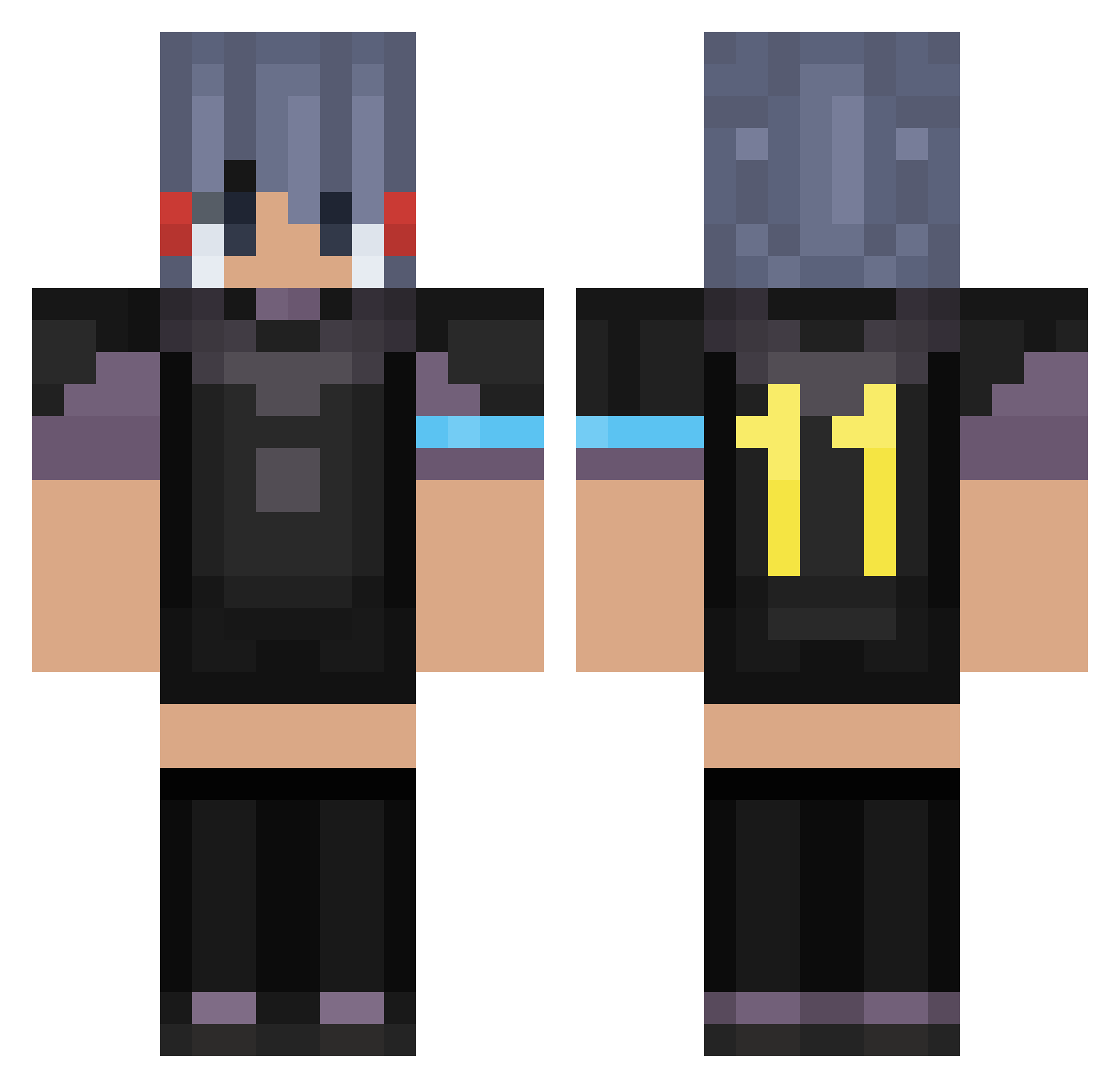Rekiim Minecraft skin, front and back view