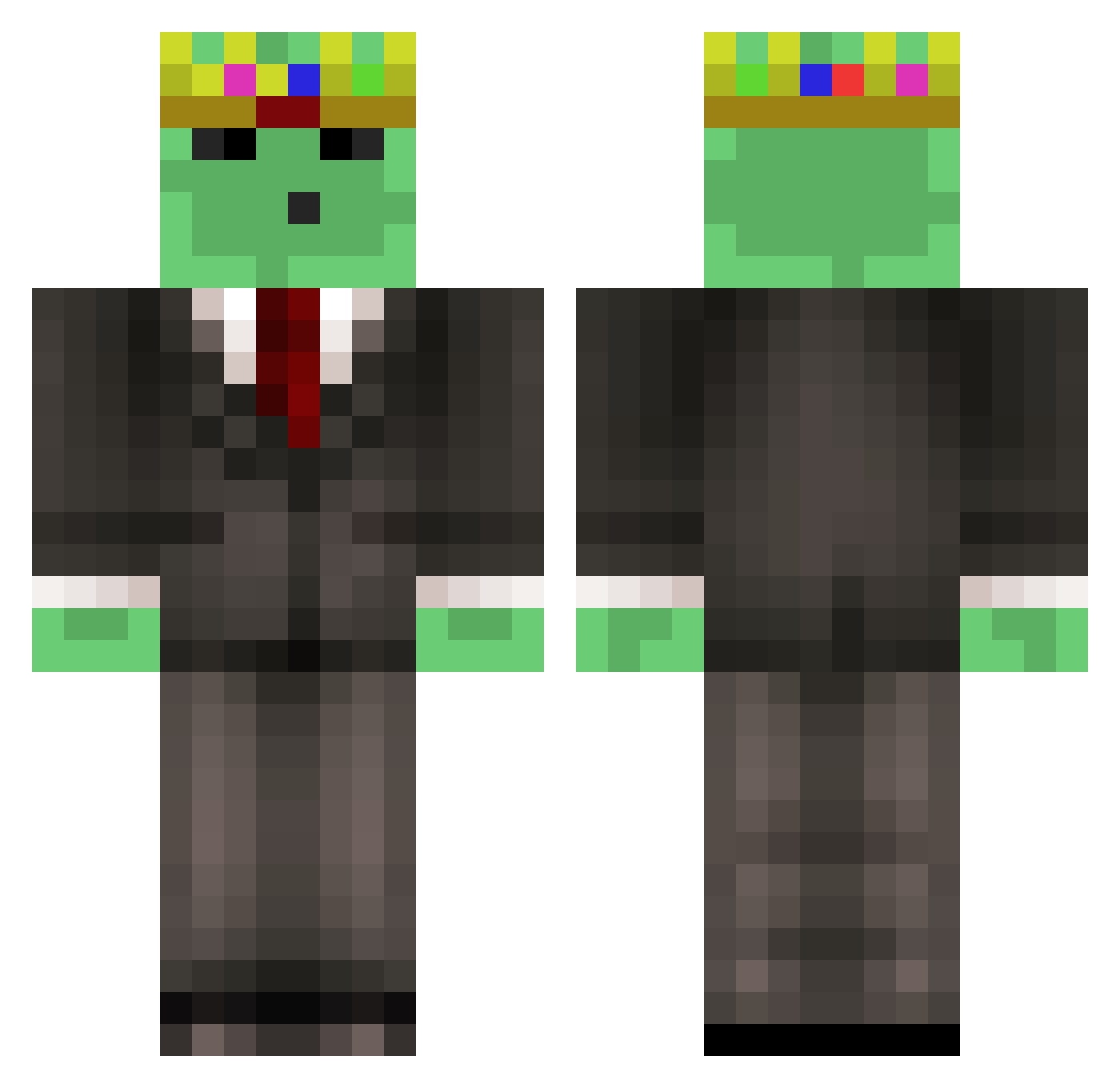 Glatvian Minecraft skin, front and back view