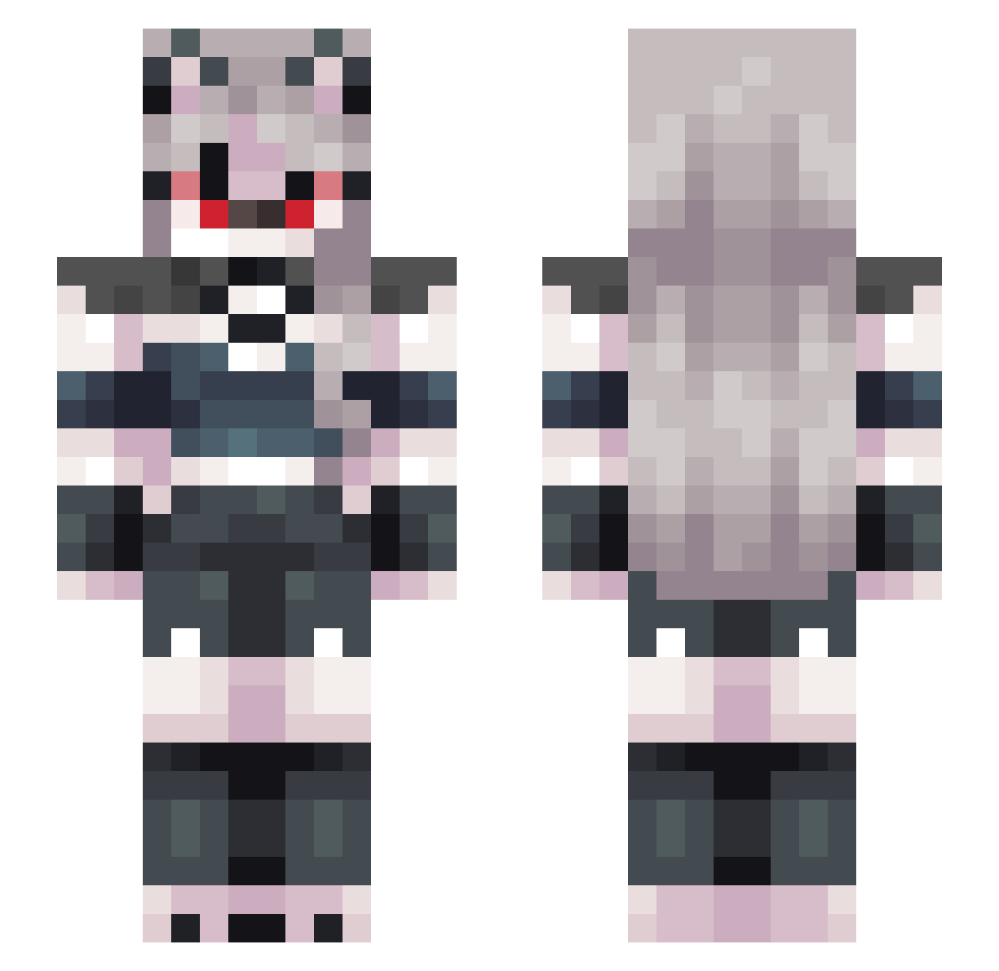 EligibleEels Minecraft skin, front and back view
