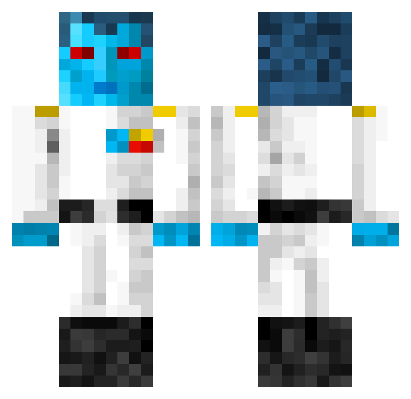 Hormshe Minecraft skin, front and back view
