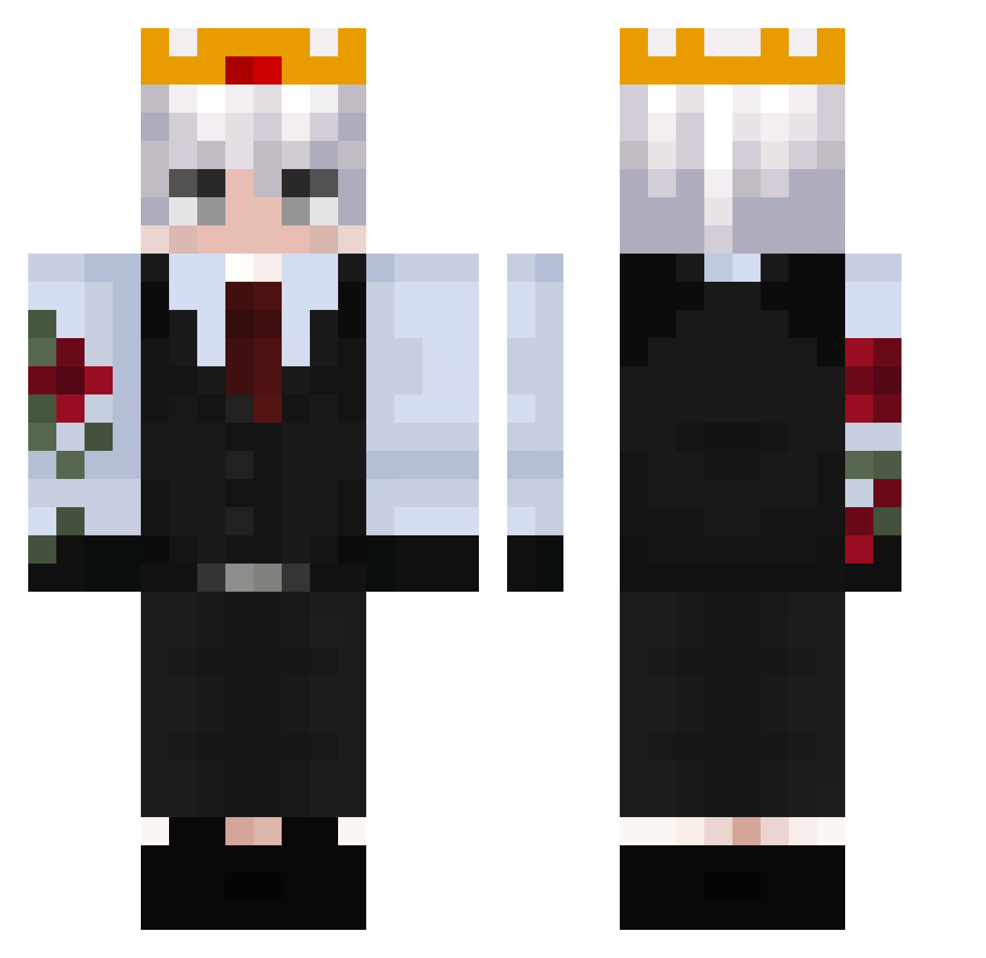 LumiTomato Minecraft skin, front and back view