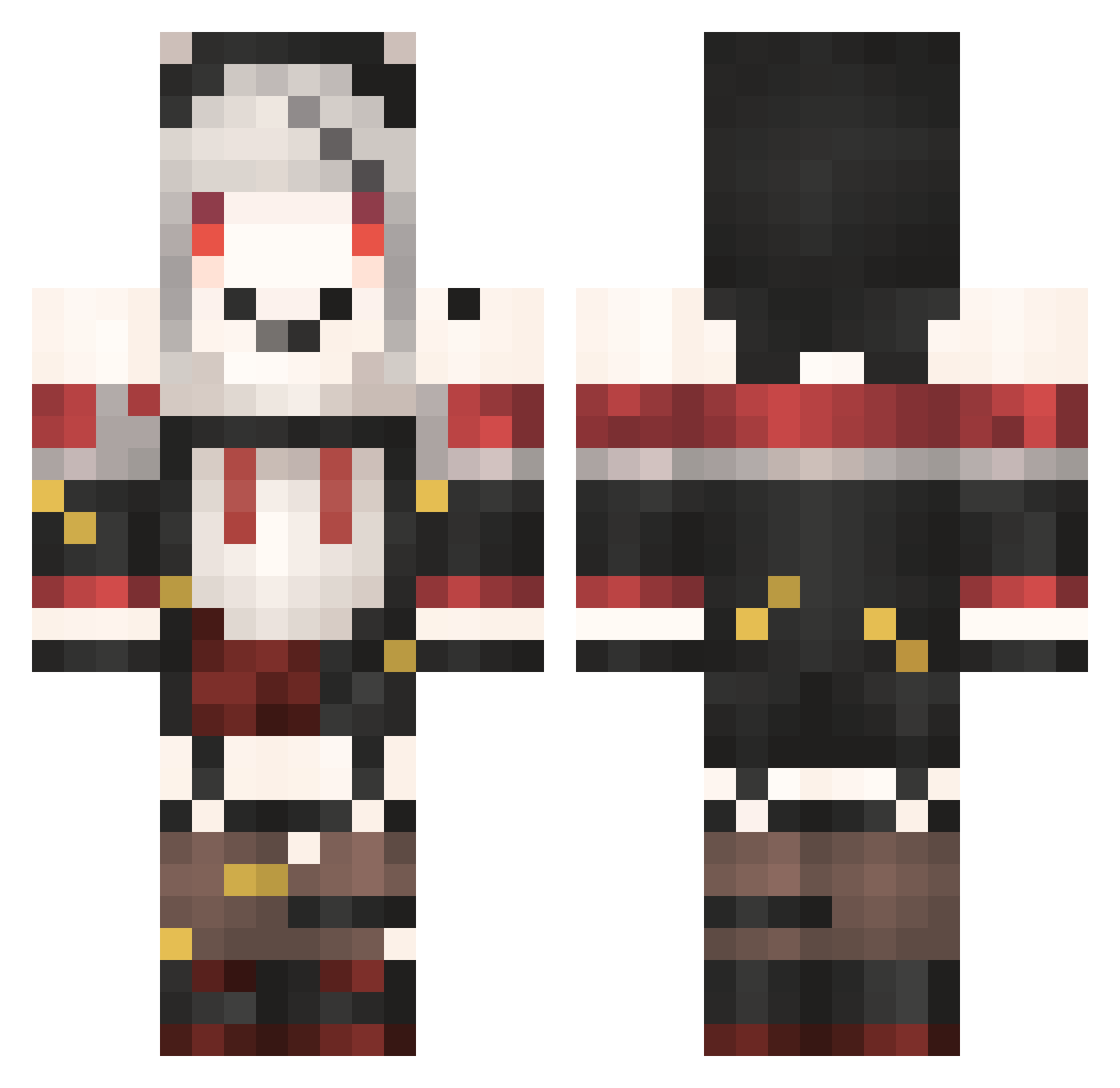 MinelPed Minecraft skin, front and back view