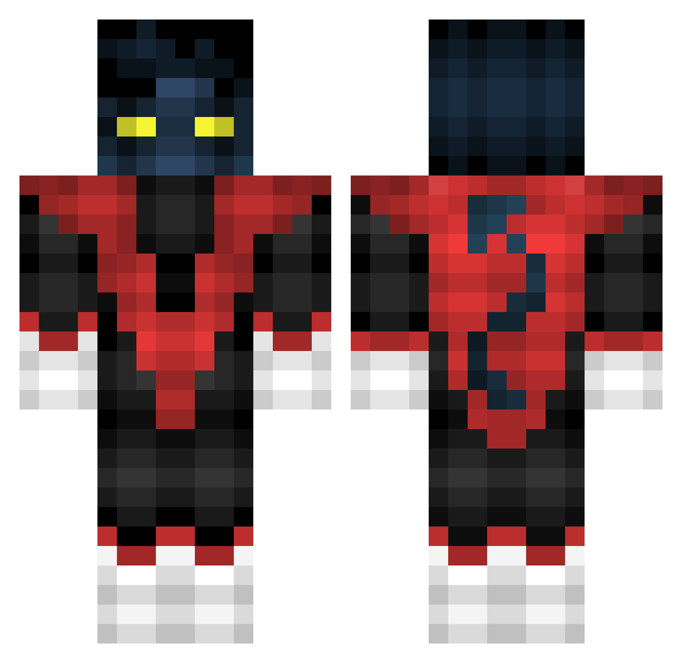 SpoctarTheorem Minecraft skin, front and back view