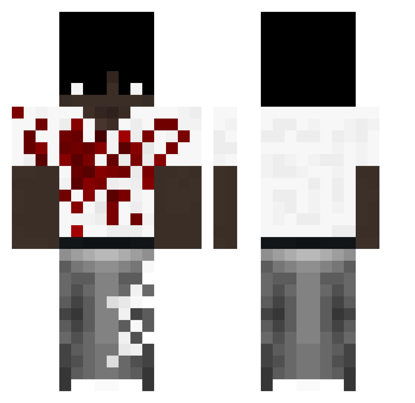 Paoull Minecraft skin, front and back view
