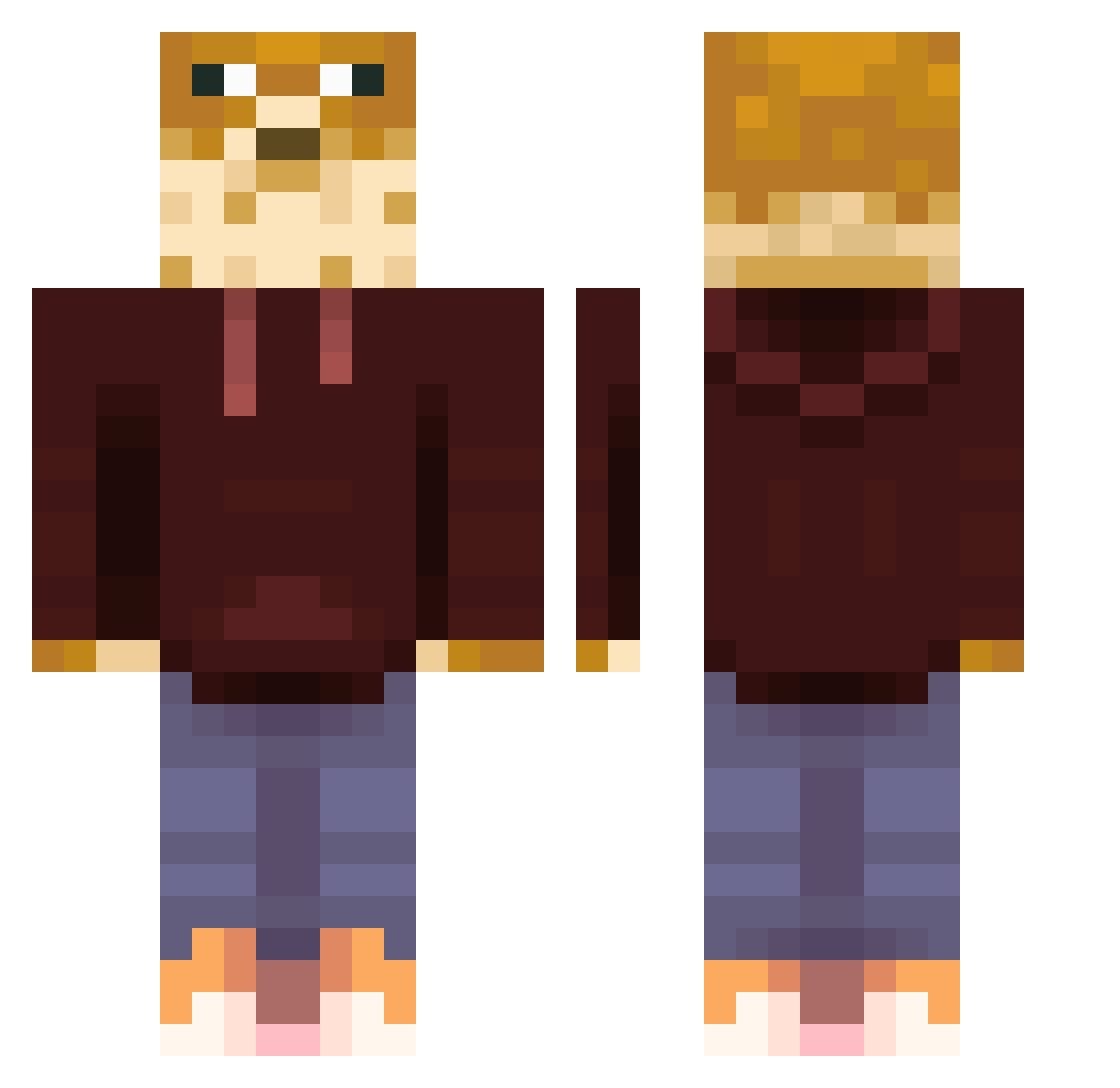 JuanNachos Minecraft skin, front and back view
