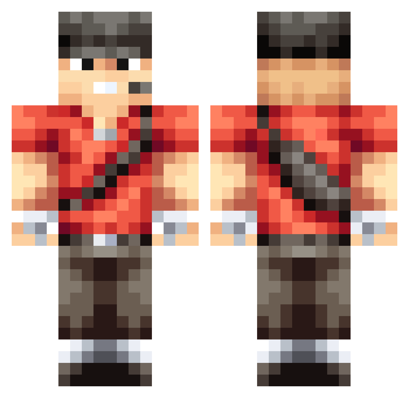 JotaPedro Minecraft skin, front and back view