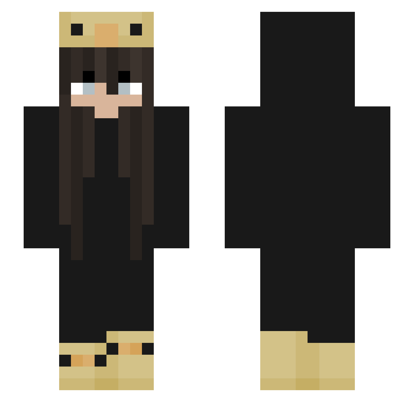 Duckmummy Minecraft skin, front and back view
