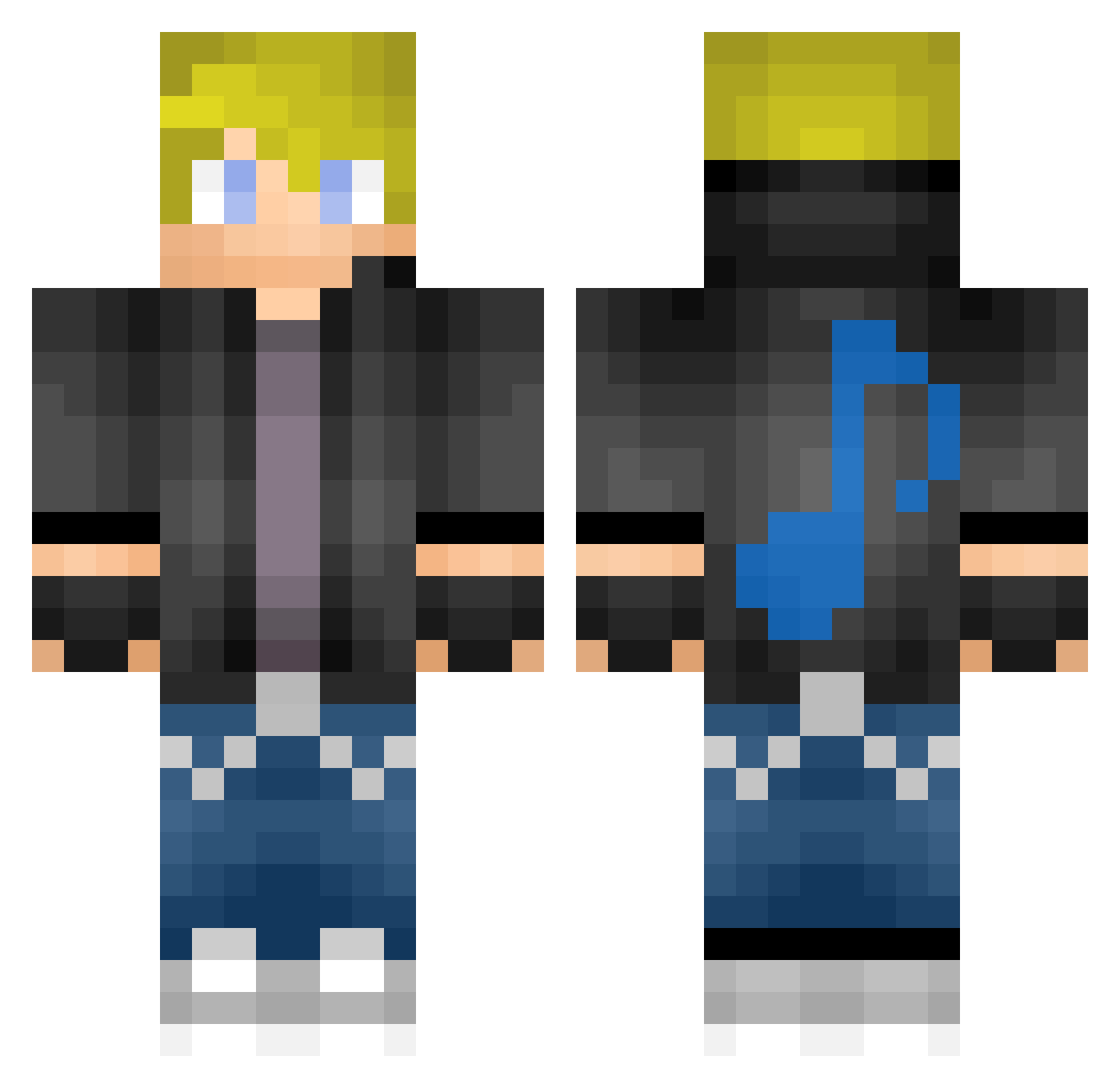 Phil777777 Minecraft skin, front and back view