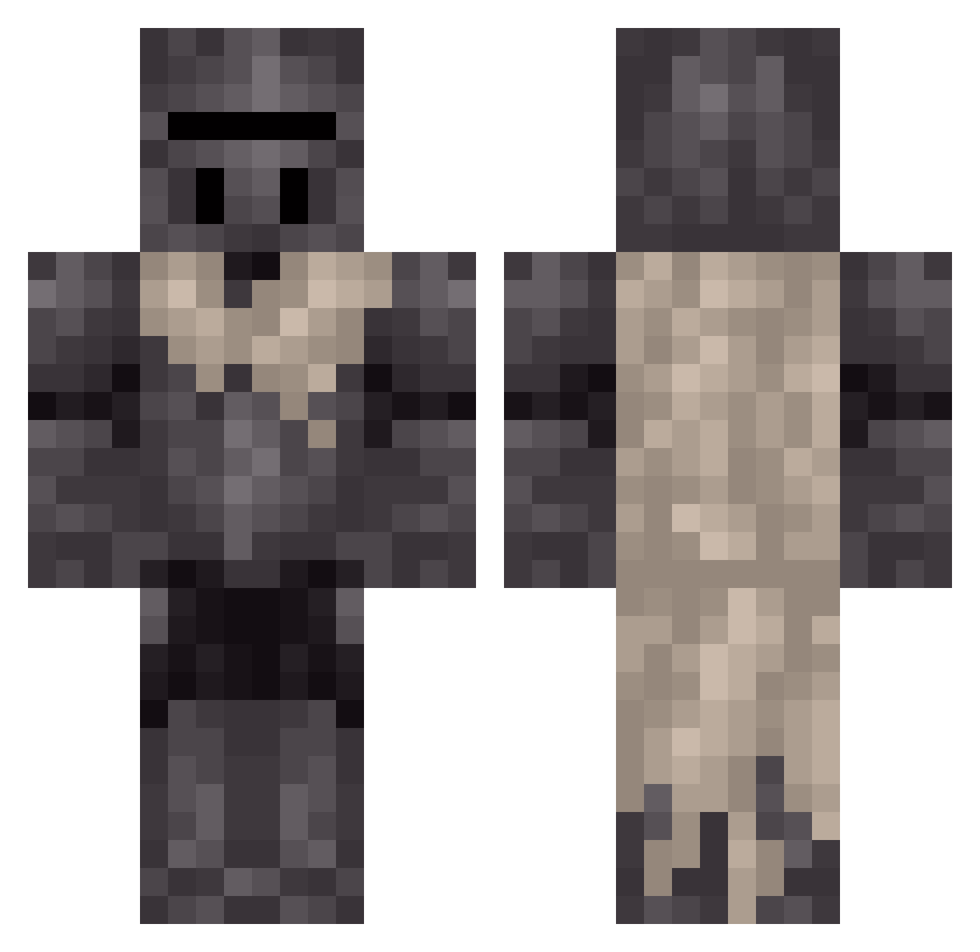 midali33 Minecraft skin, front and back view