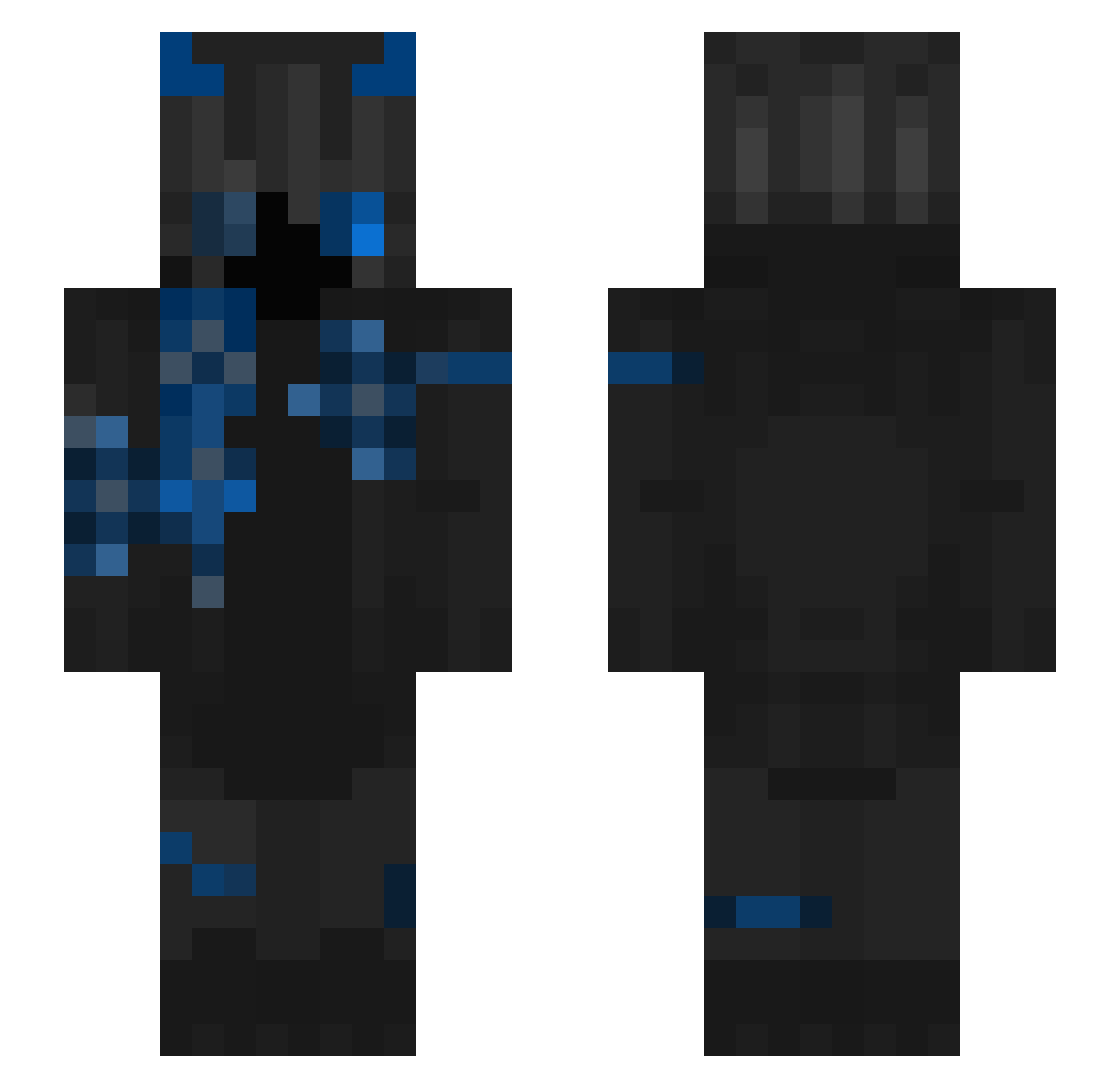 Nytraice Minecraft skin, front and back view
