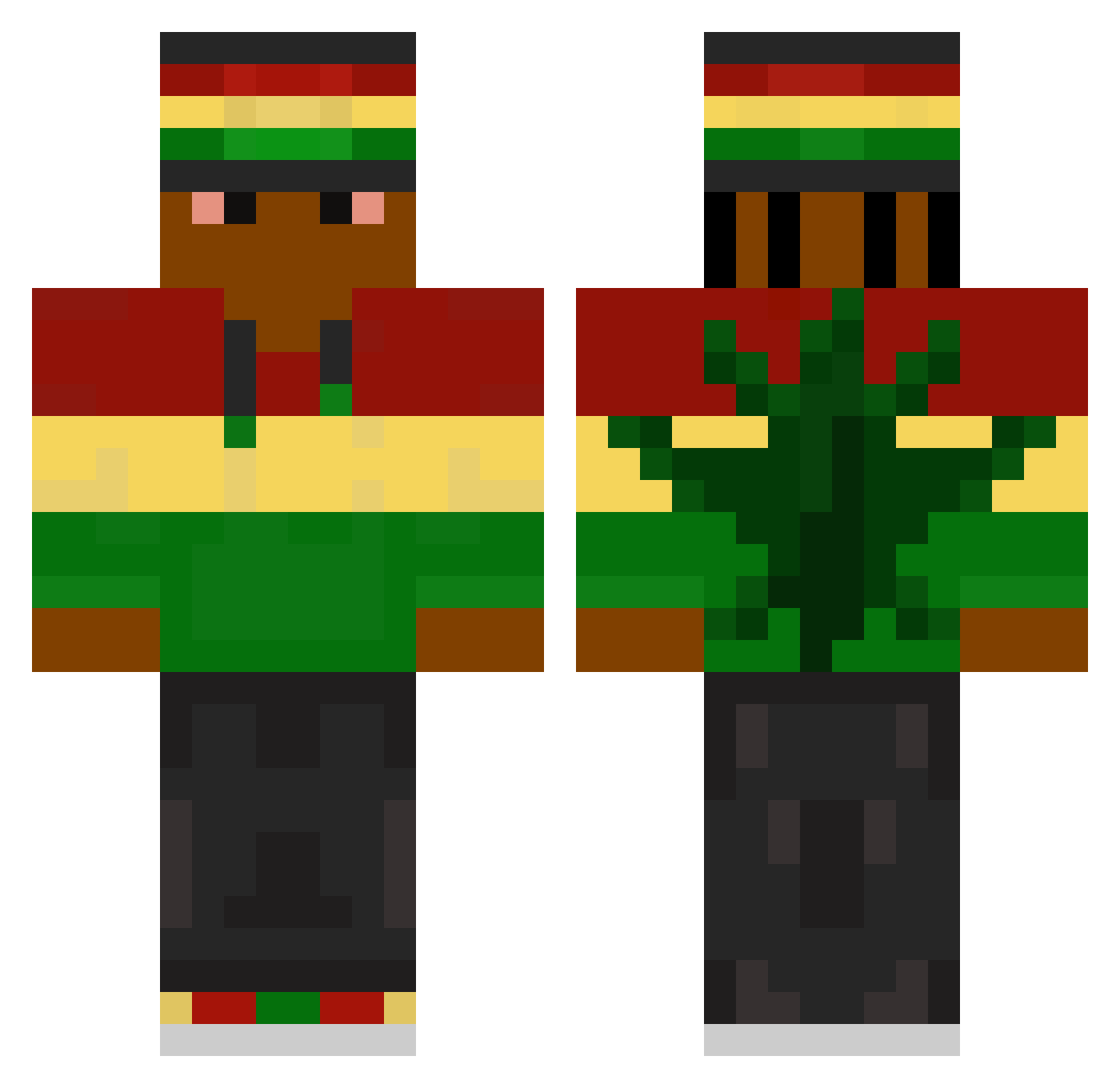 zbkYT Minecraft skin, front and back view