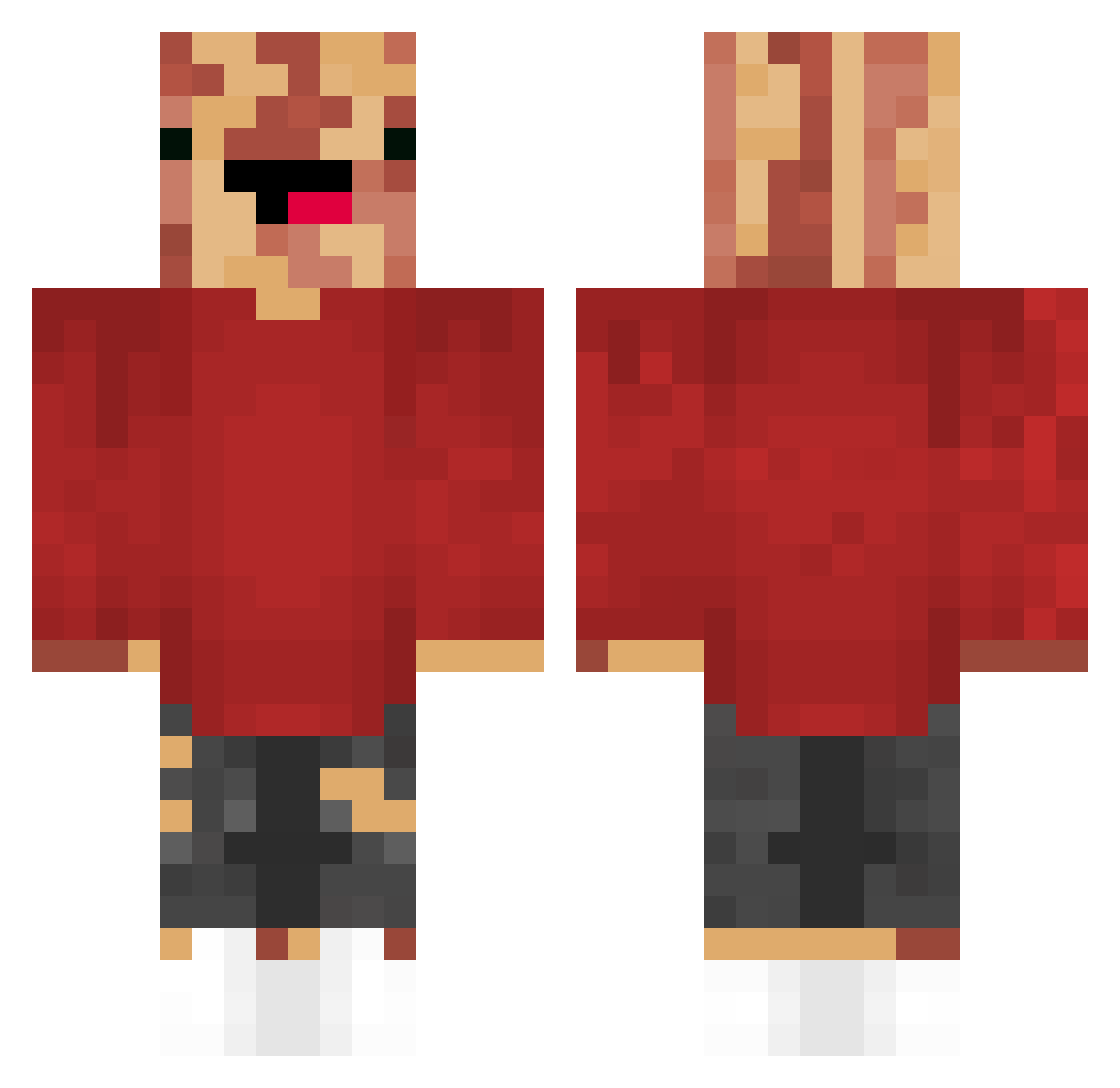 flunfli Minecraft skin, front and back view