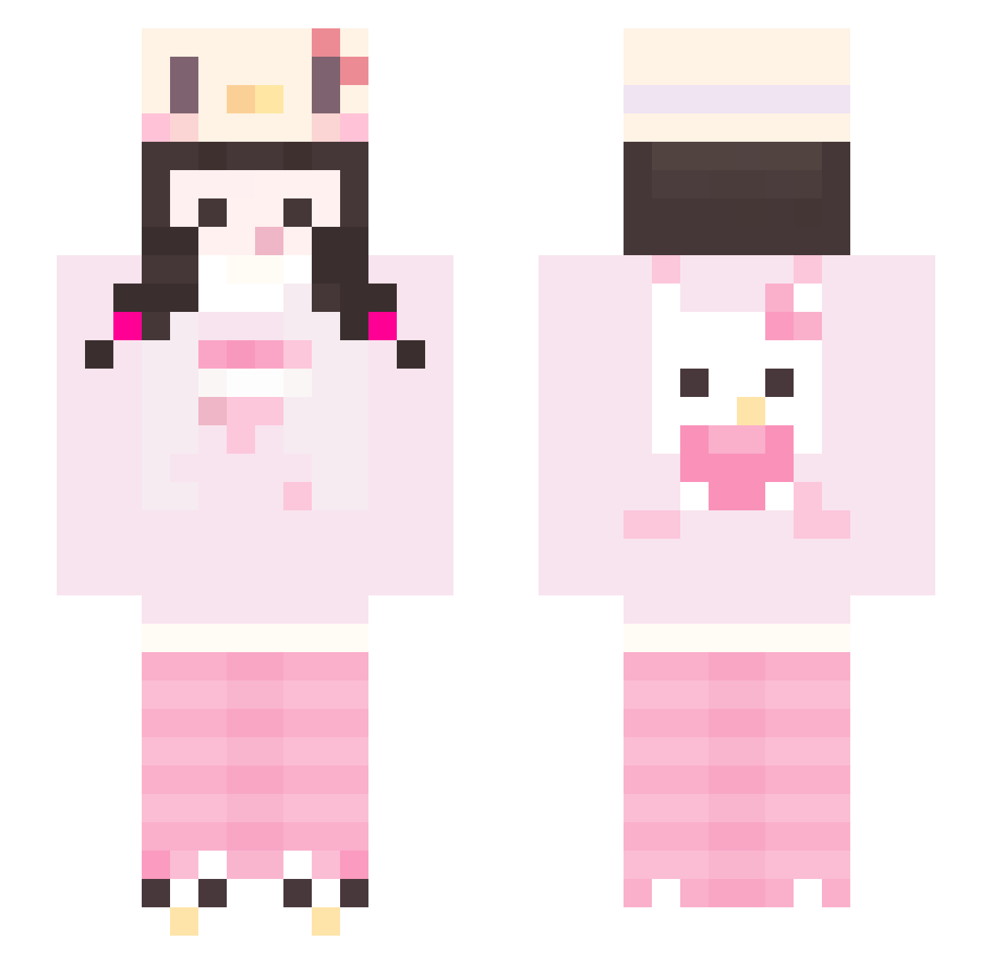 jin00_ Minecraft skin, front and back view