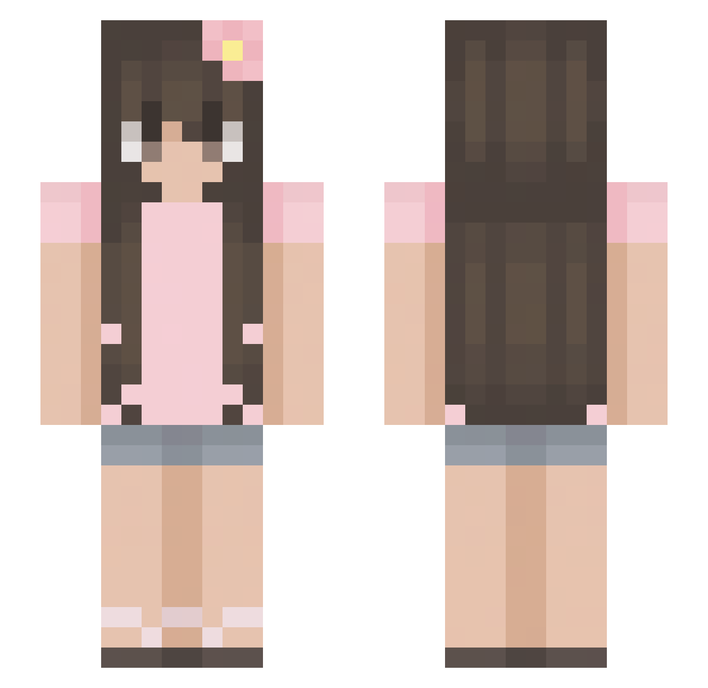 Meowvi Minecraft skin, front and back view
