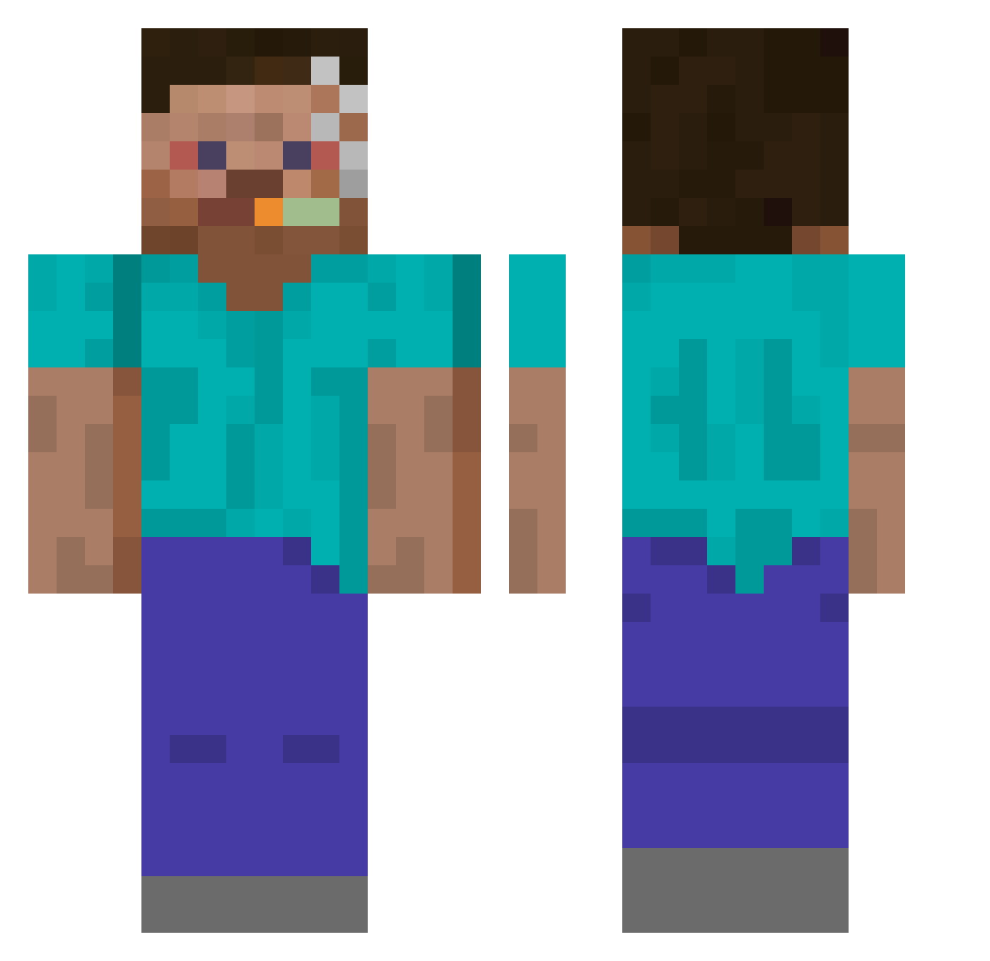 PurpleCactus31 Minecraft skin, front and back view