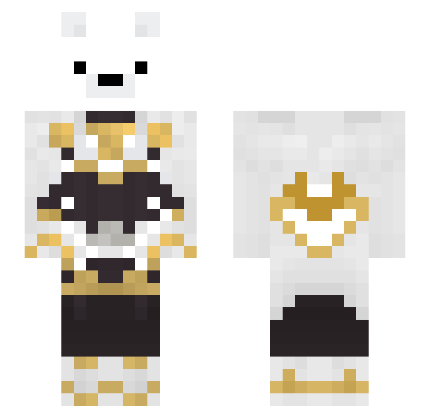 SpideyNi Minecraft skin, front and back view