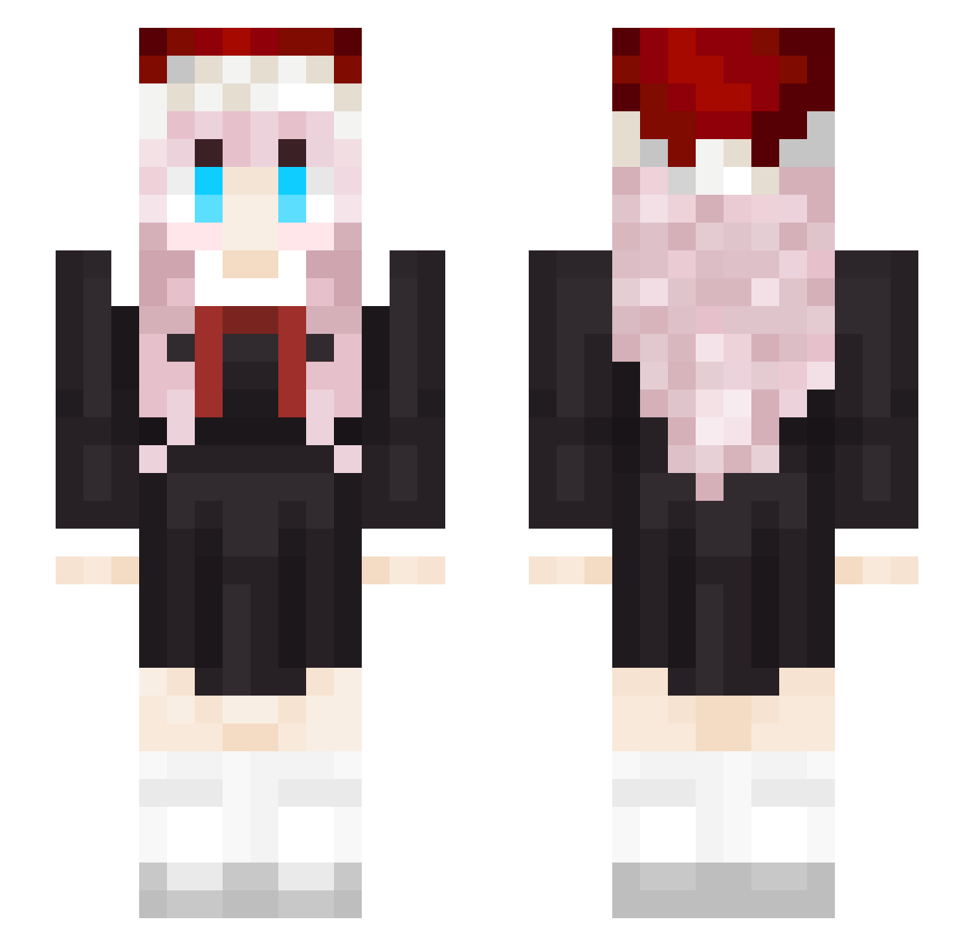 chxbss Minecraft skin, front and back view