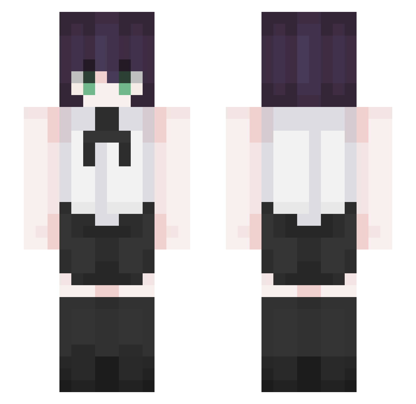 1swy Minecraft skin, front and back view
