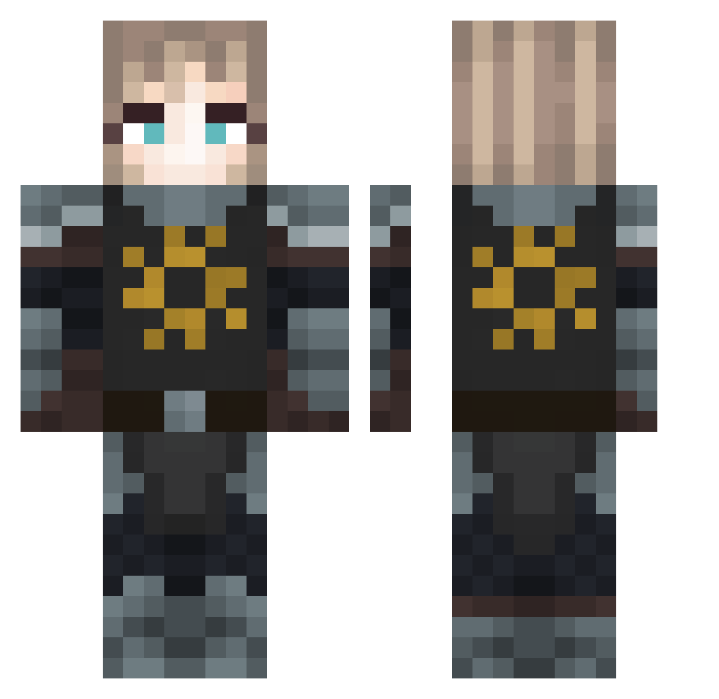 mqnoss Minecraft skin, front and back view