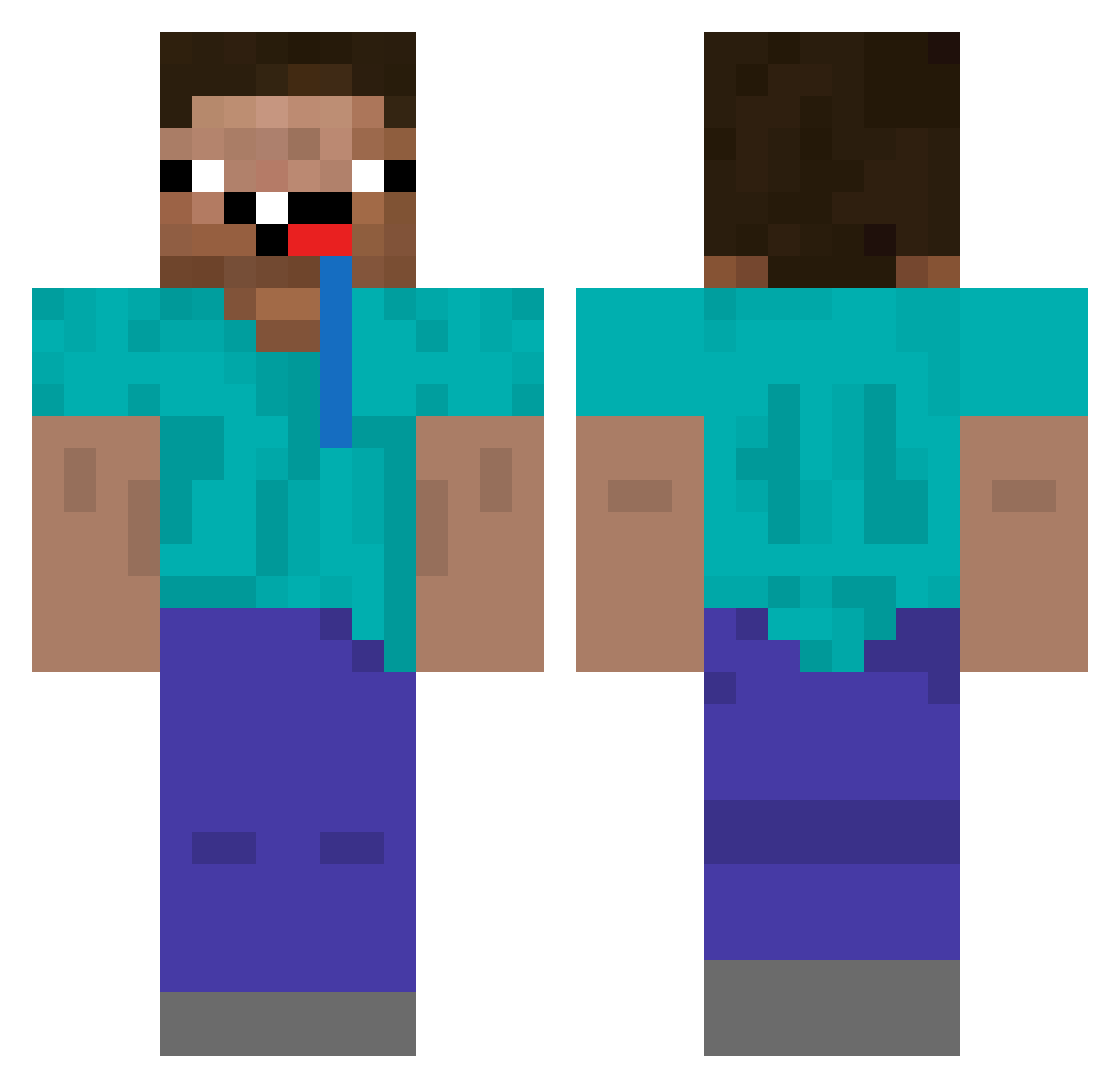 KarlKrul_Wit Minecraft skin, front and back view