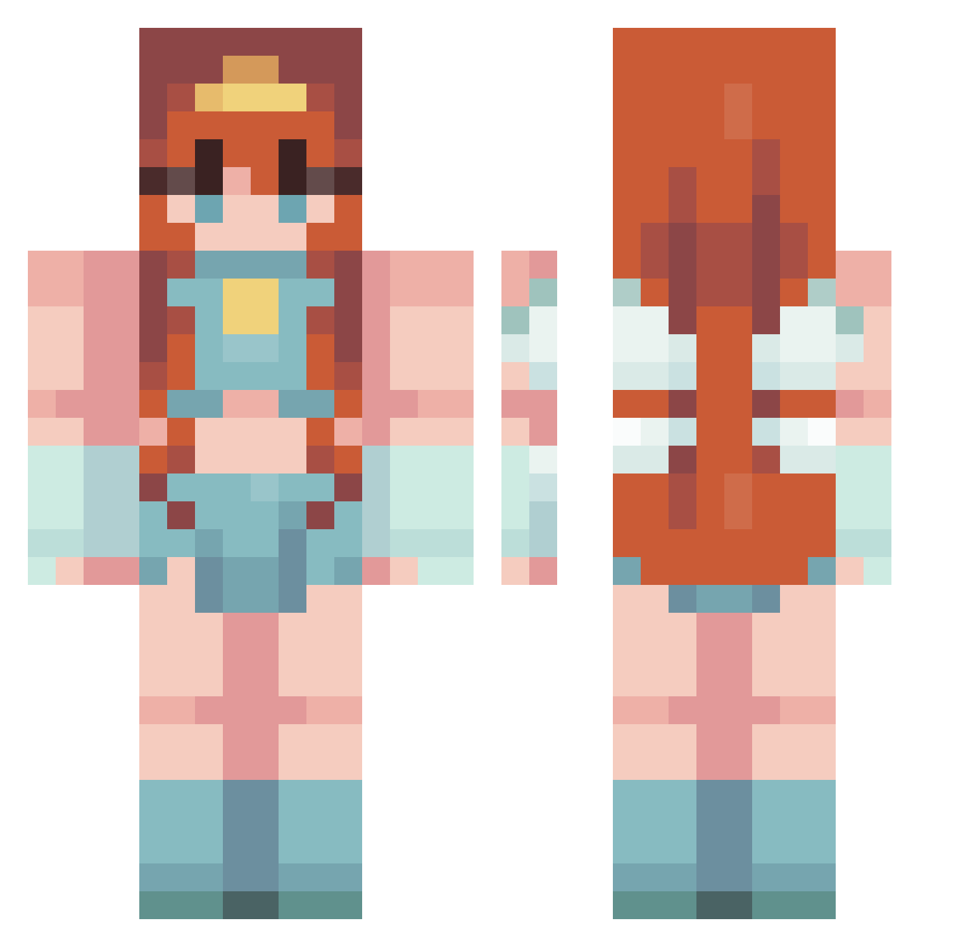 sahnetorte420 Minecraft skin, front and back view