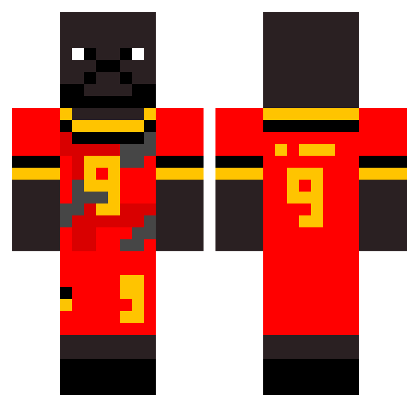 ImL3on Minecraft skin, front and back view