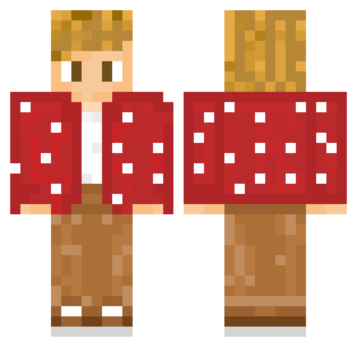 Bigtangle Minecraft skin, front and back view