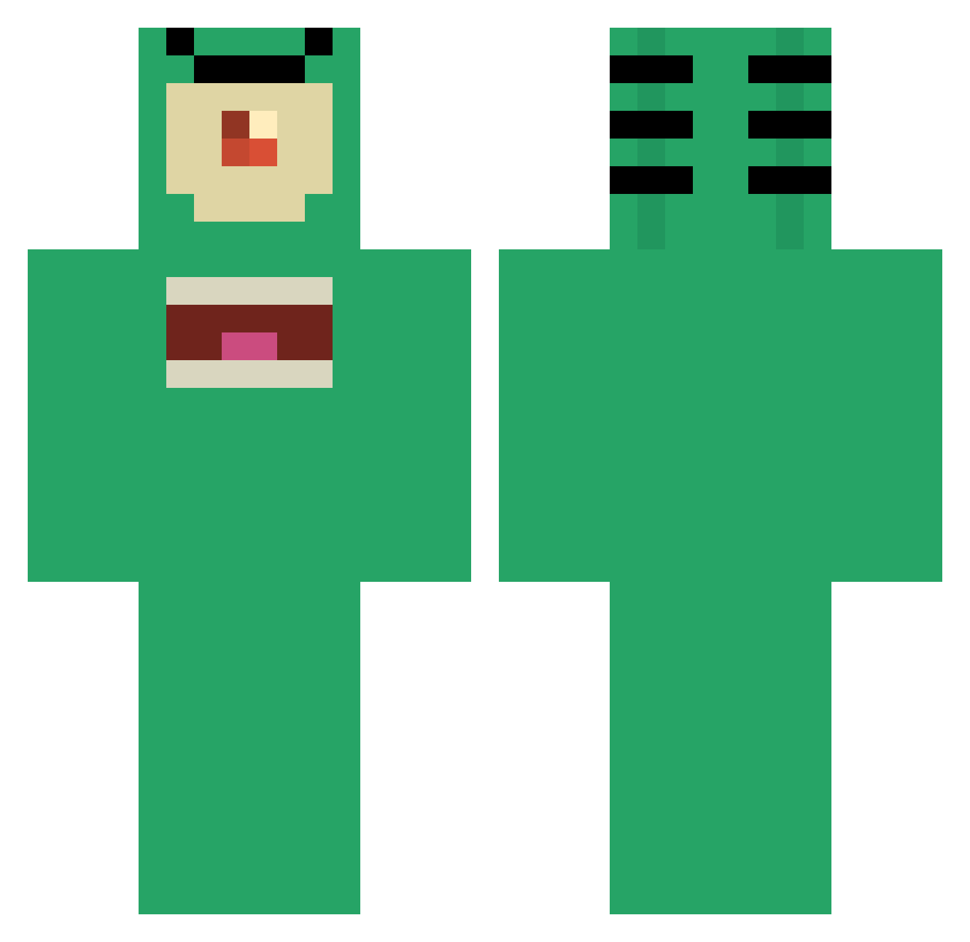 MUDER0520 Minecraft skin, front and back view
